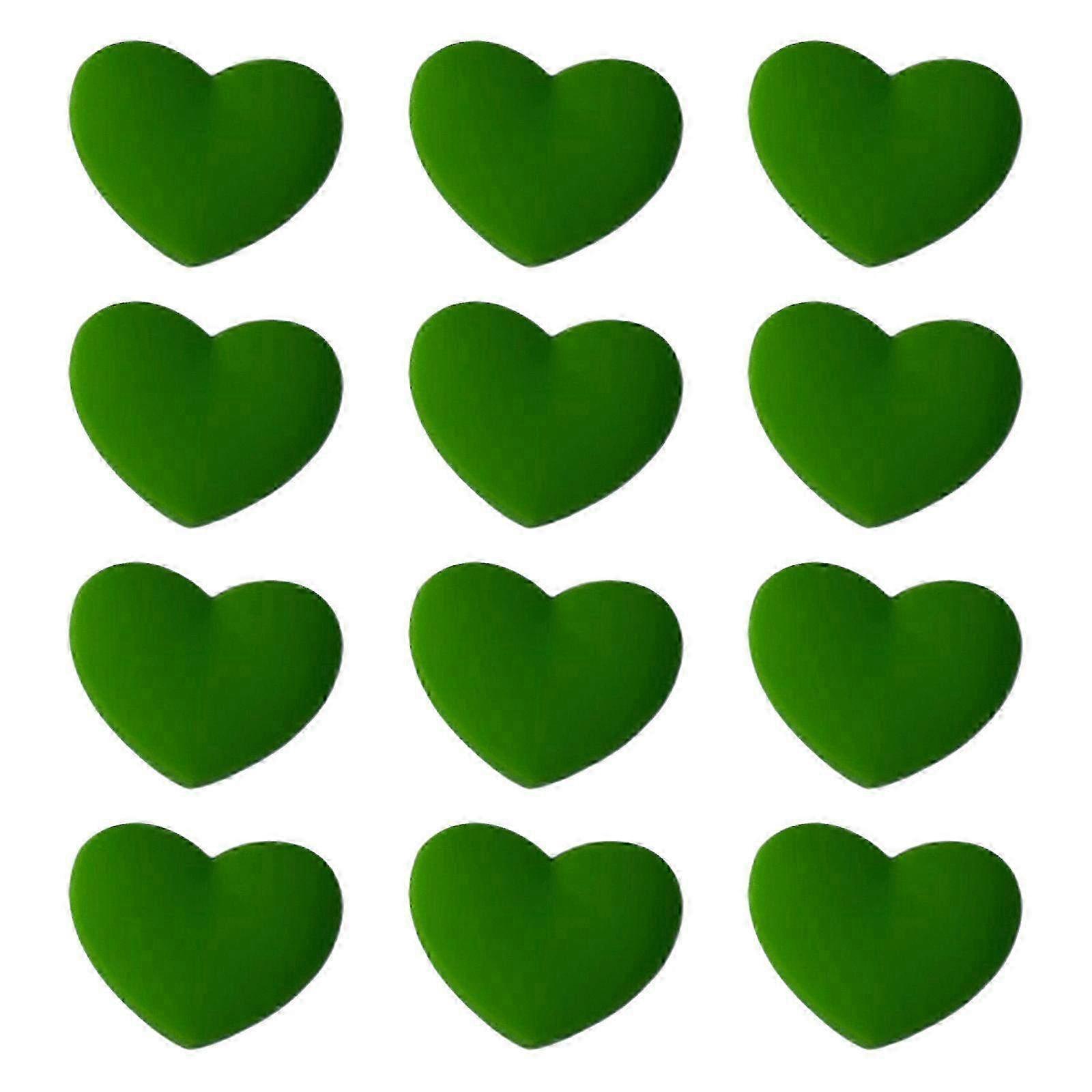 12pcs Heart Shape Silicone Tennis Racket Vibration Dampener - String Shock Absorber for Racquet, Green