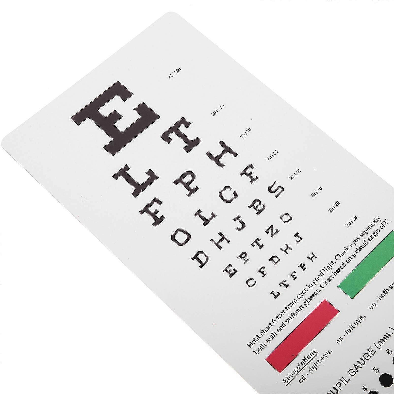 2025 Latest Model Plastic Eye Chart Vision Testing Eye Chart Portable Eye Chart