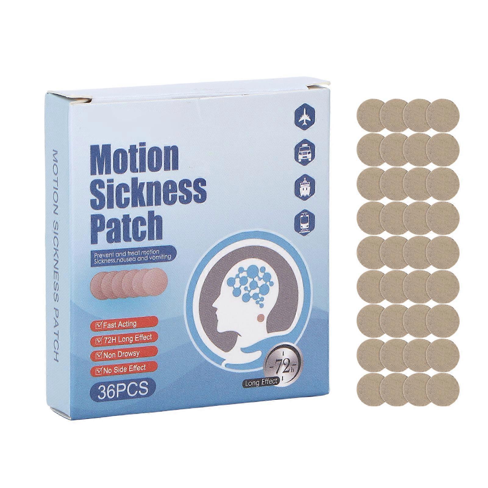 36pcs Motion Sickness Fast Acting Vomiting Nausea Dizzines Relief Patch for Car Ship Airplane Trip