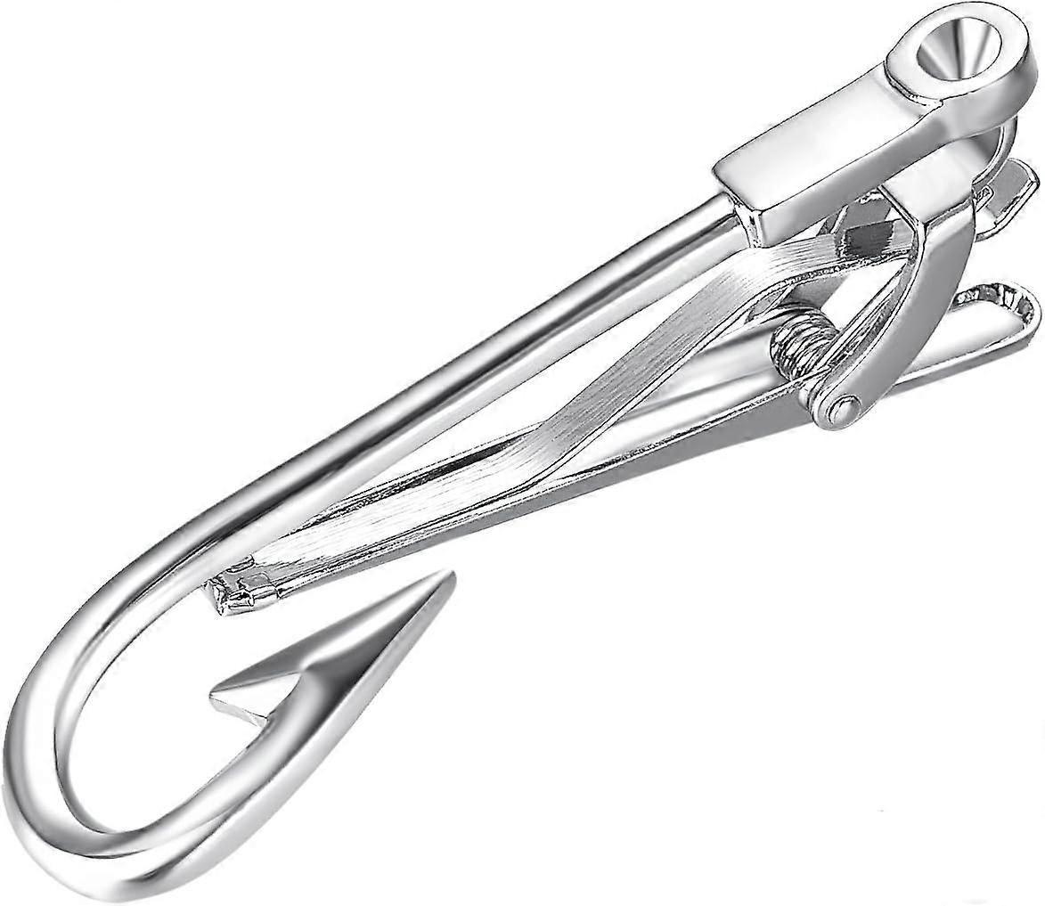 Lightning Bolt/Fishhook Tie Clip For Men Novelty Tie Clasp Bar