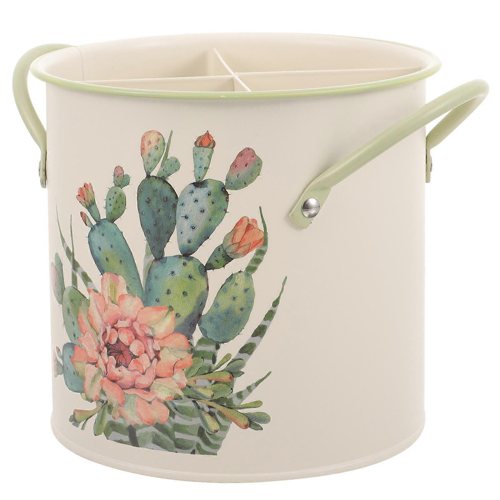 Chopstick Storage Bucket Sunflower Shape Galvanized Iron Kitchenware Storage 1Pcs