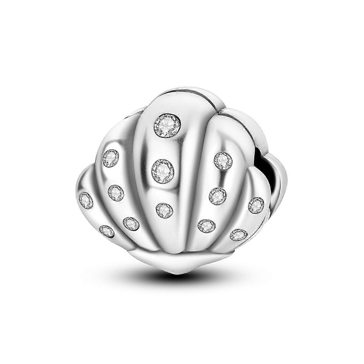 Clip Spacer Charm for Bracelet Clip Clasp Stopper Bead Spacer 925 Sterling Silver Openable for European Snake Bracelet Silver Shell