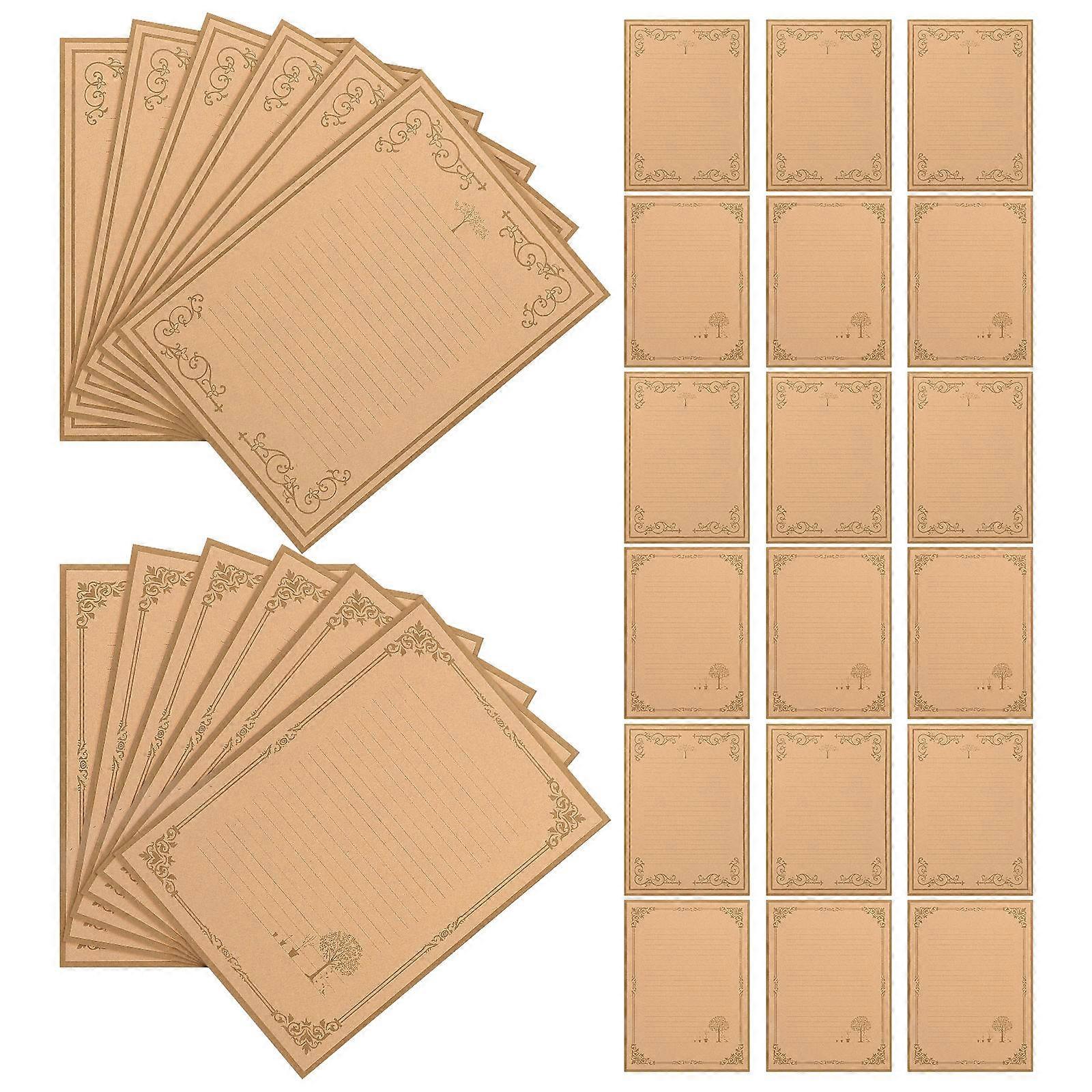 80pcs Vintage Letter Writing Paper Retro Kraft Stationery for Greeting Invitations Notes Smooth Texture Practical for Festivals Daily Use
