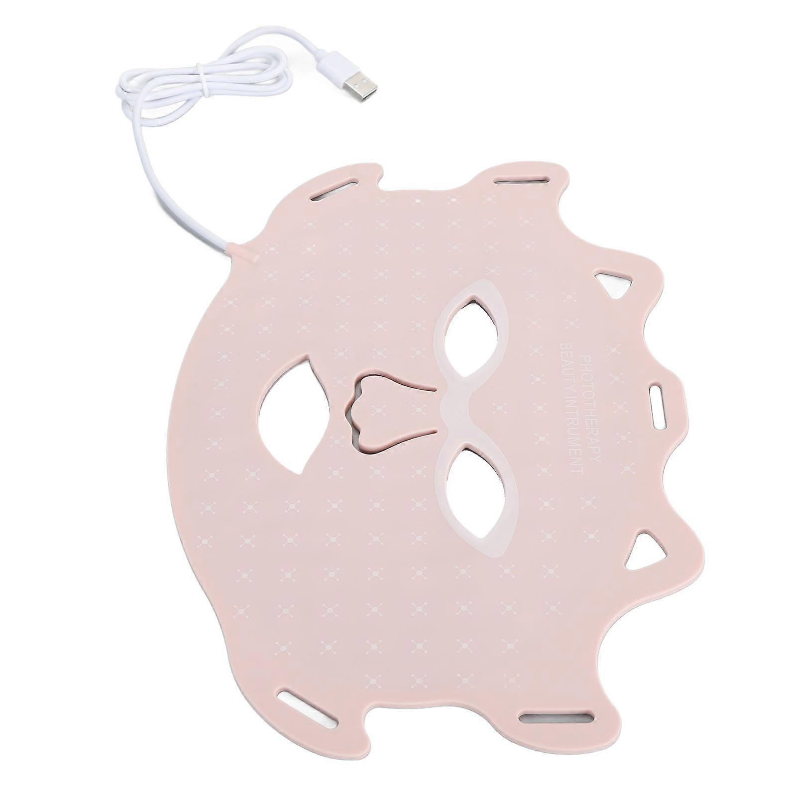 7 Colors Light Facial Photon Beauty Device for Rejuvenation Fade Fine Lines Anti Aging Infrared LED Facial Light 100‑240V EU Plug Pink
