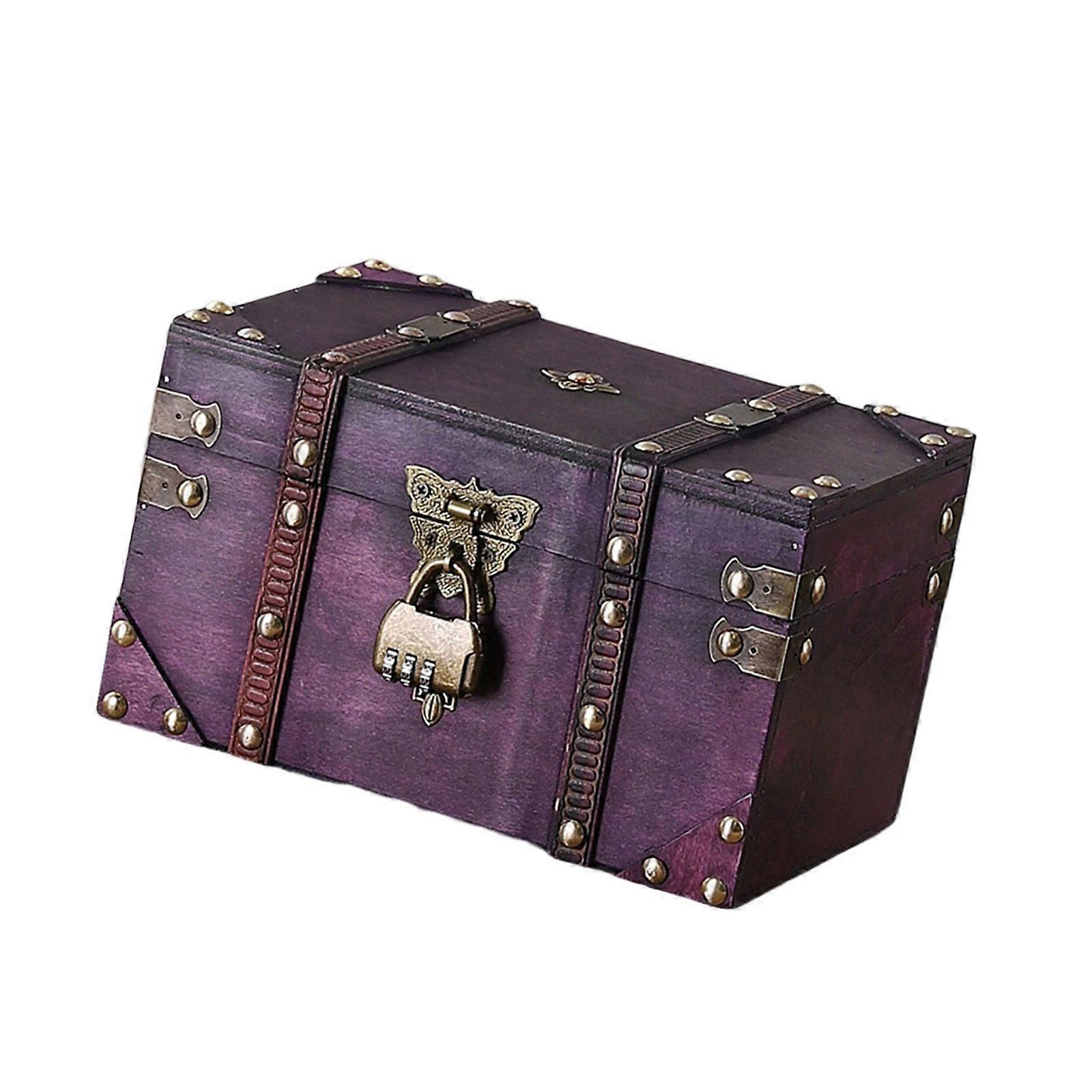 Secure Metal Corner Lockable Storage Box Violets Organiser For Documents Art Supplies Memorabilia Display Multicolor