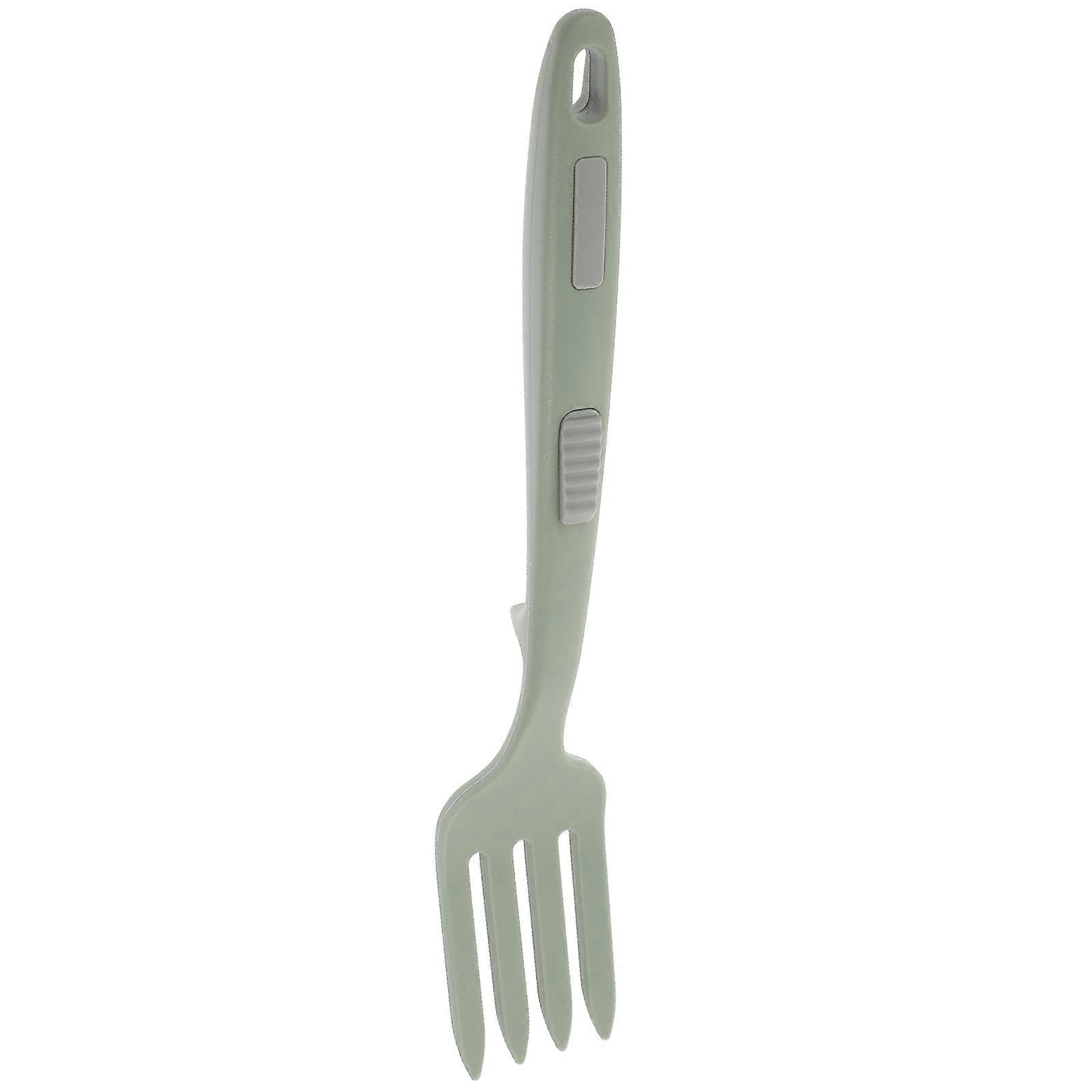 Ergonomic Olive Green Silicone Pasta Fork for Home Smooth Handle Lightweight and 7.5 inches