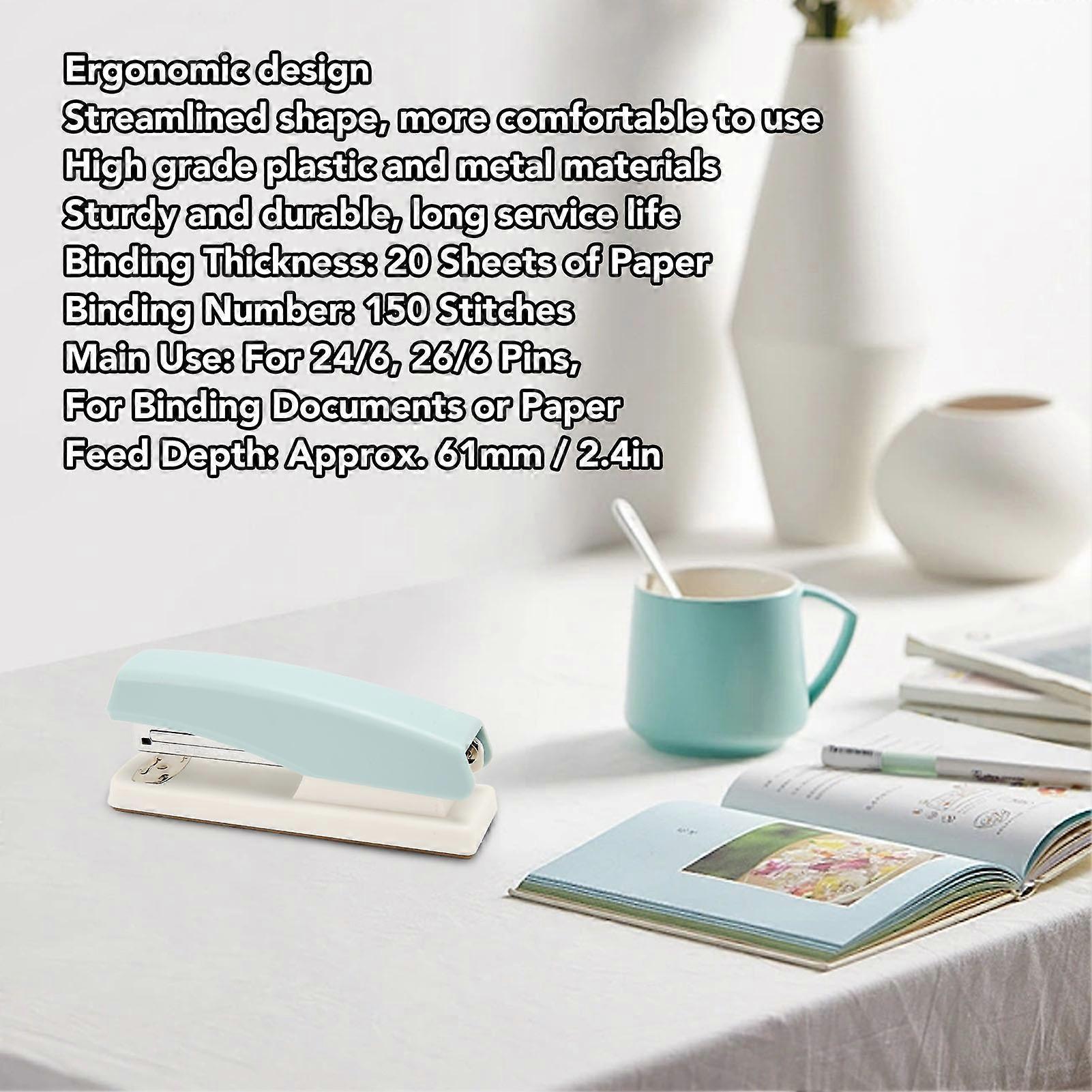 2PCS Office Stapler Prevent Slip Portable Stable Durable Ergonomic School Stapler for Students Blue