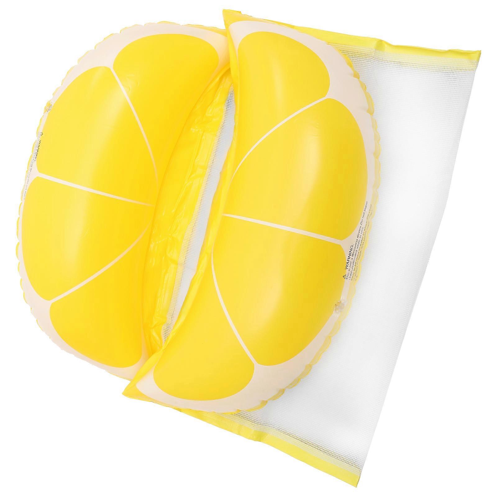 Inflatable Floating Bed for Swimming Pool Use with Lemon Fruit Design 47.2x23.6 Inches