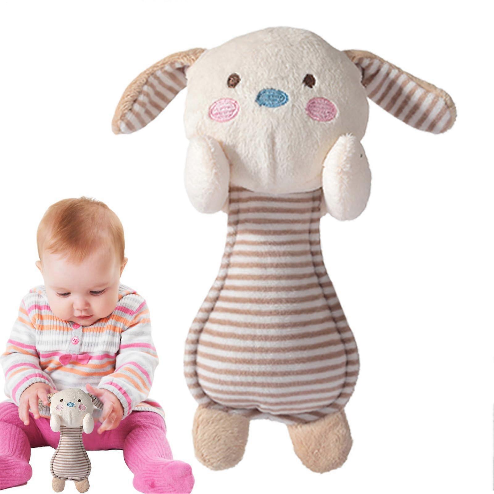 Filled Plush Rattle Toy, Soft Sensory Cartoon Rabbit Bear Duck Shaker for Kids, Stuffed Animal, 30cm