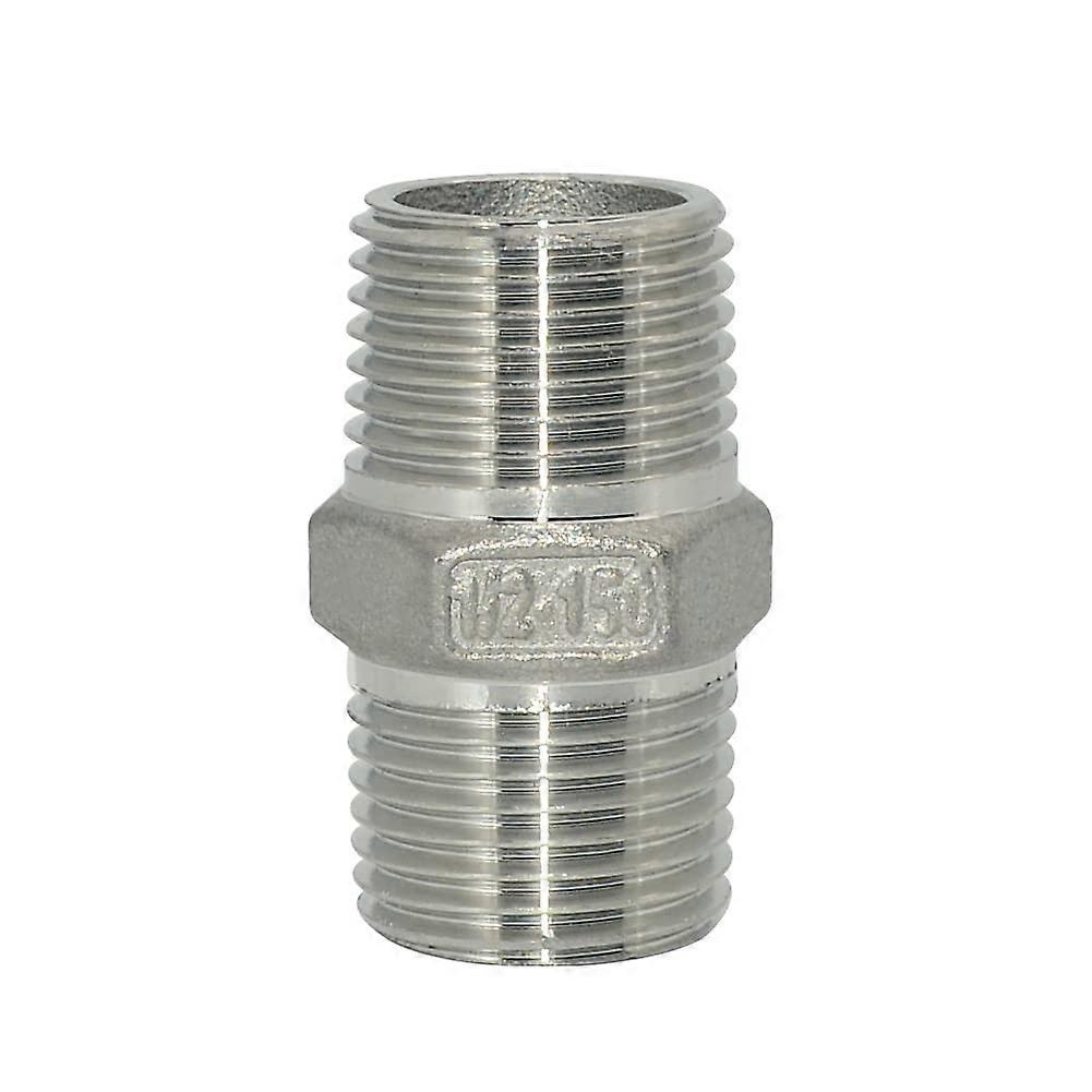 1/4' Male Hex Nipple Connector, 304 Stainless Steel Pipe Fitting