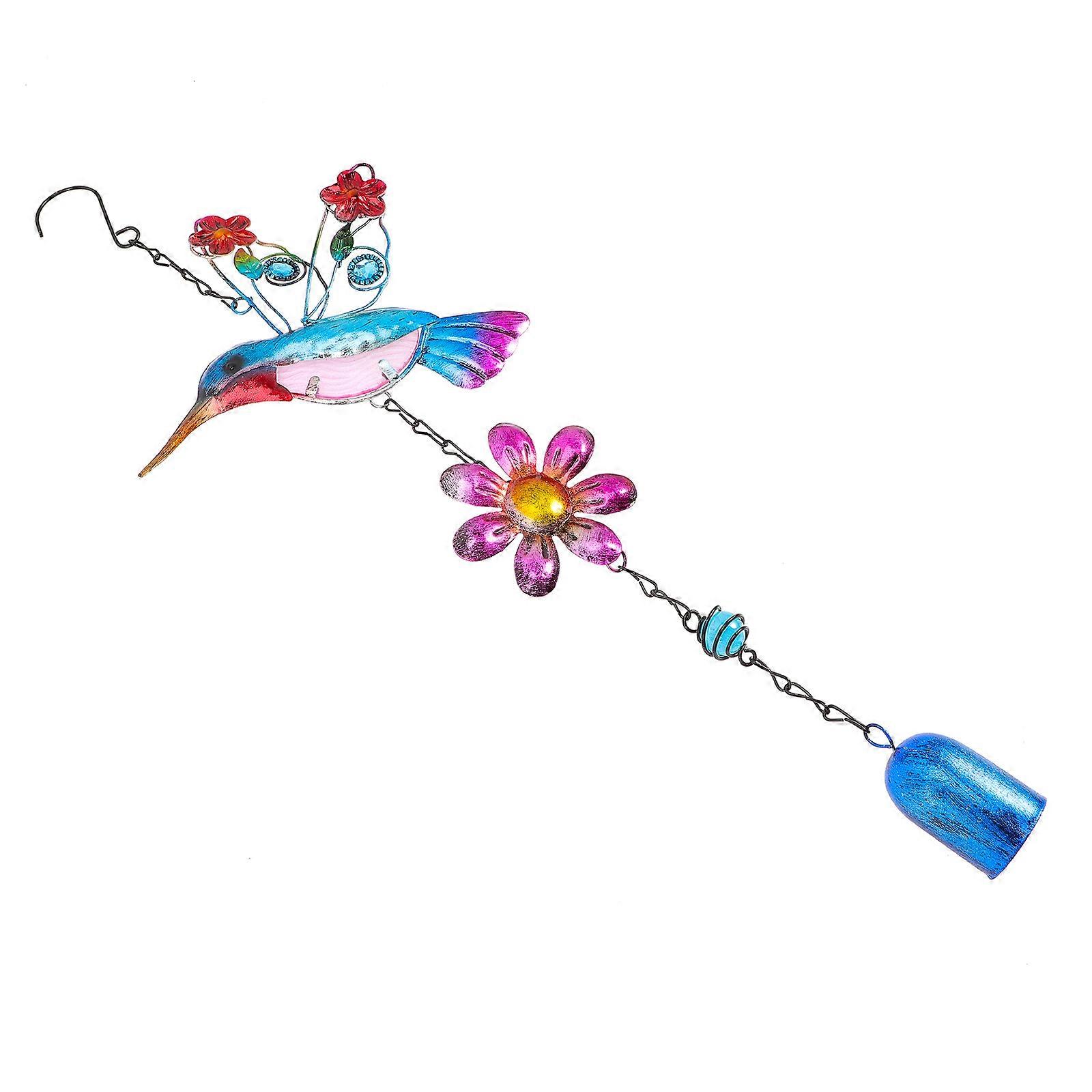 Metal Wind Chime Wrought Iron Window Hanging Ornament Hummingbird Shape Garden Balcony 1Pcs