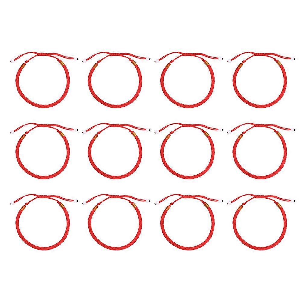 Weaved Bracelets for Couples Made of Rope Durable and Comfortable to Wear Easily Match Any Clothes 12pcs Red