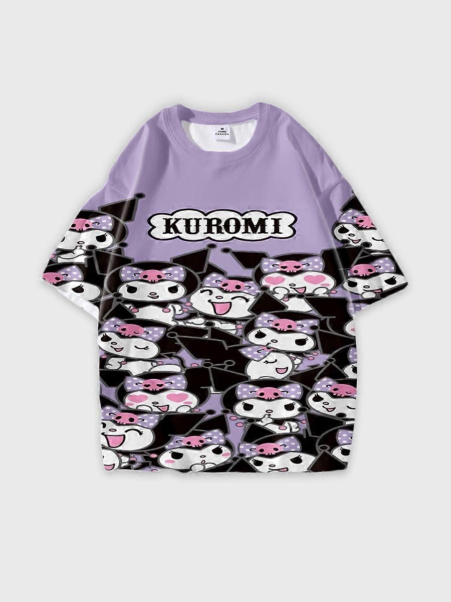 T-shirt round neck Cartoon Pattern loose short sleeve B233