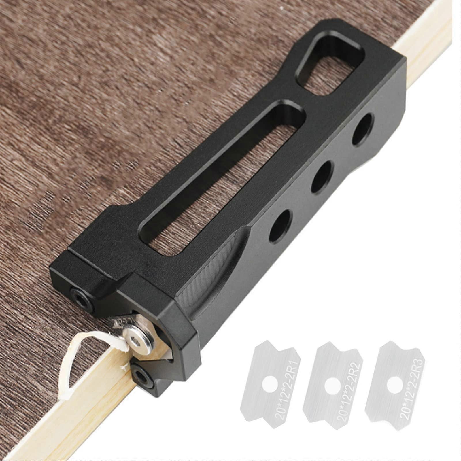 Adjustable Chamfer Planer, Edge Cutter with 3 Blades, Aluminium Alloy Edges Trimmer