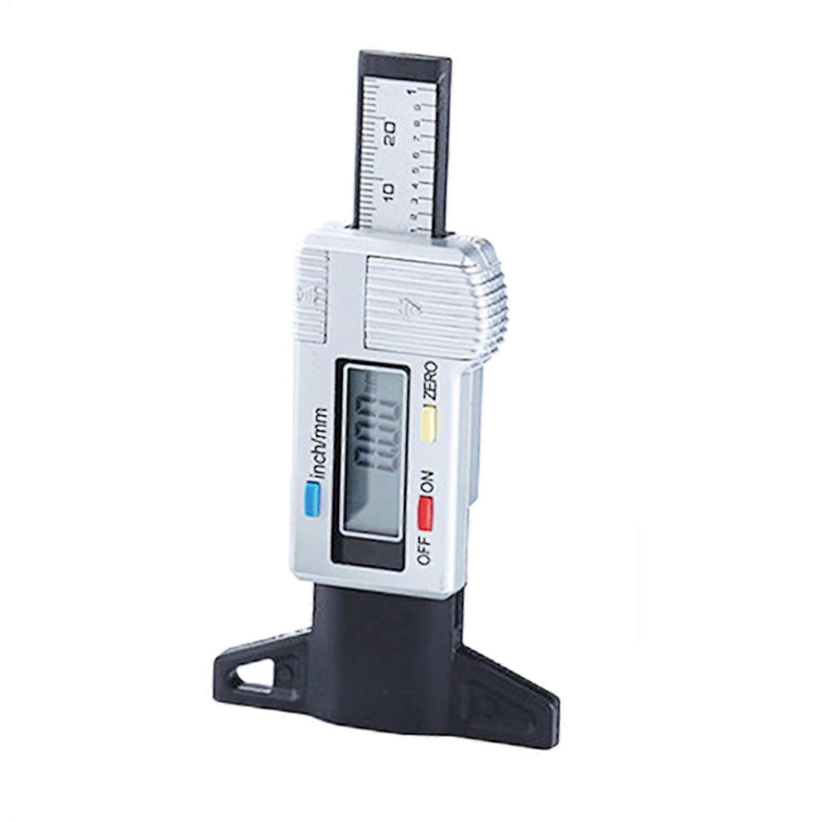 Digital Tire Depth Gauge With LCD Display – 0–25.4 Mm Measurement Tool For Cars, Motorcycles, Trucks | Easy MM/Inch Conversion | Silver