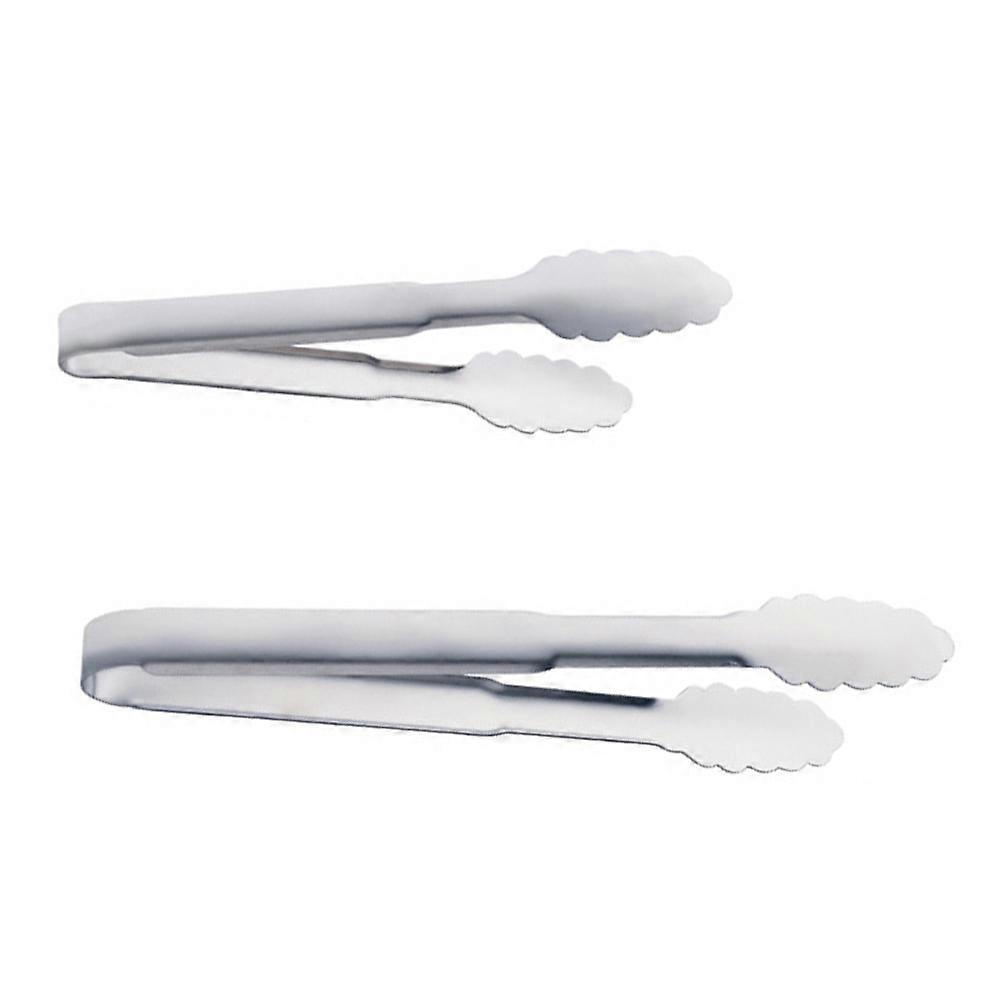 2Pcs Stainless Steel Clamp Kitchen Tool Effective For Barbecue Salad Preparation Cooking And Baking With And Easy To Clean Design