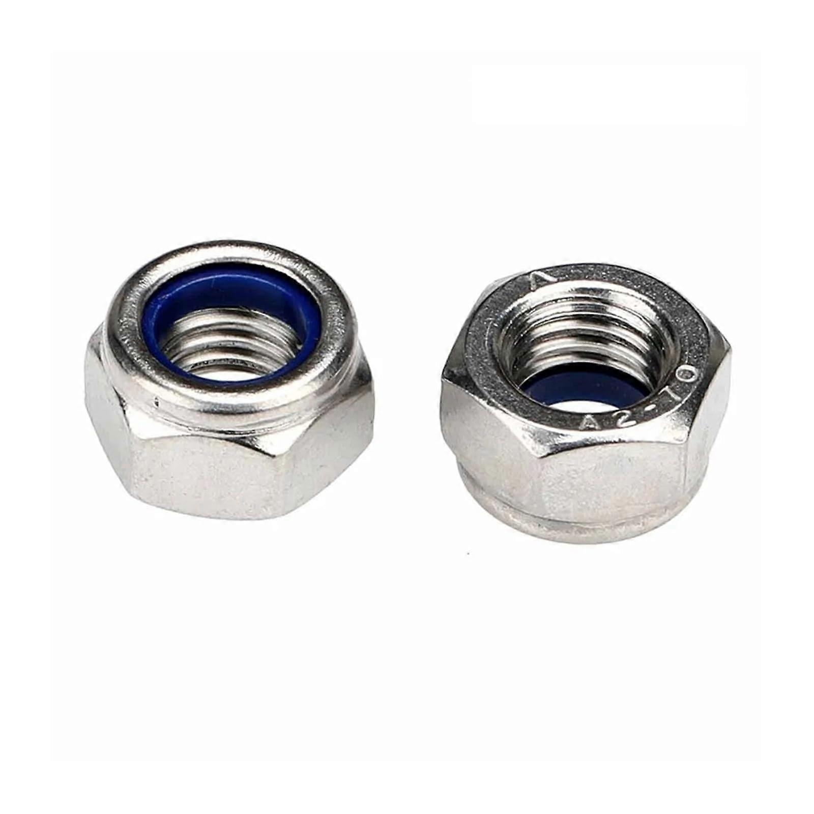 Counter nut made of stainless steel A2 with fine thread and nylon insert (5 pcs M10x1.25)