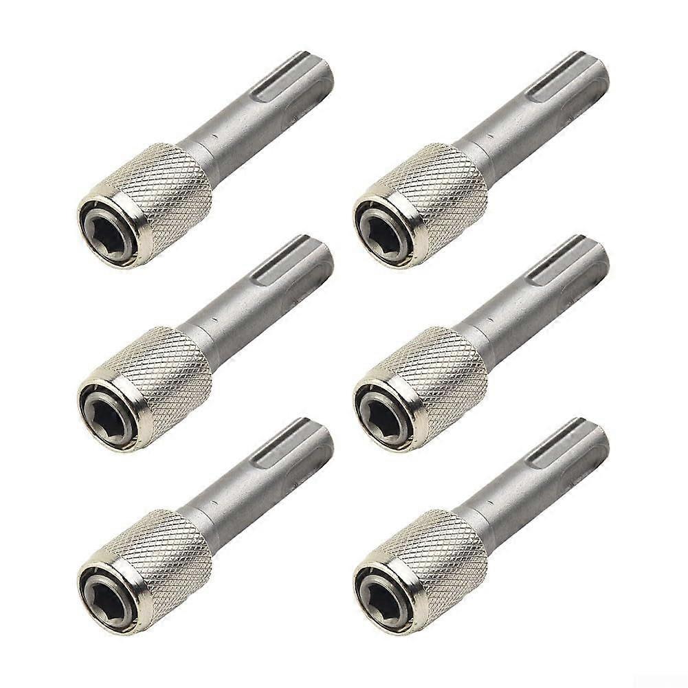 6 x Metal QuickChange Adapters for SDS to Hex Shank, Conversion for Multiple Tool Applications and Projects