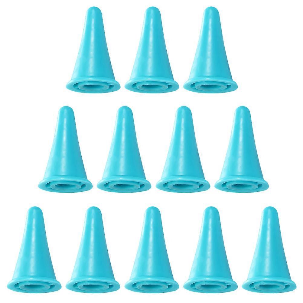Knitting Needle Point Protectors 12Pcs Blue Silicone Prevent Needle Ring from Slipping For Knitting Enthusiasts