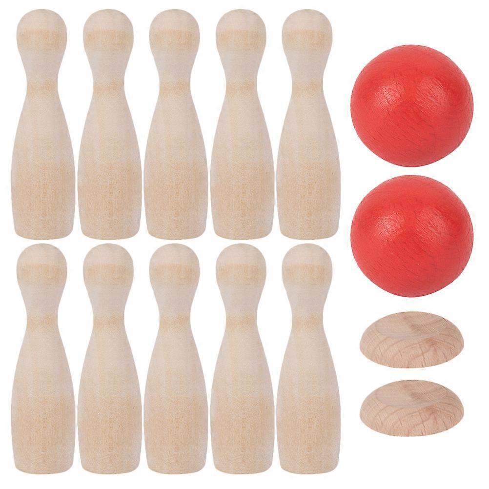 Wooden Tabletop Bowling Game with Safe Smooth Edges – Fun Educational Indoor Outdoor Activity for All Ages