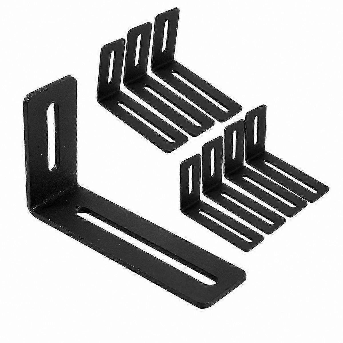 Durable 4 Inch Angle Brackets, 8 Pack L-Shaped Corner Supports with Slot for Wood Projects Right Angle Reinforcement Plates
