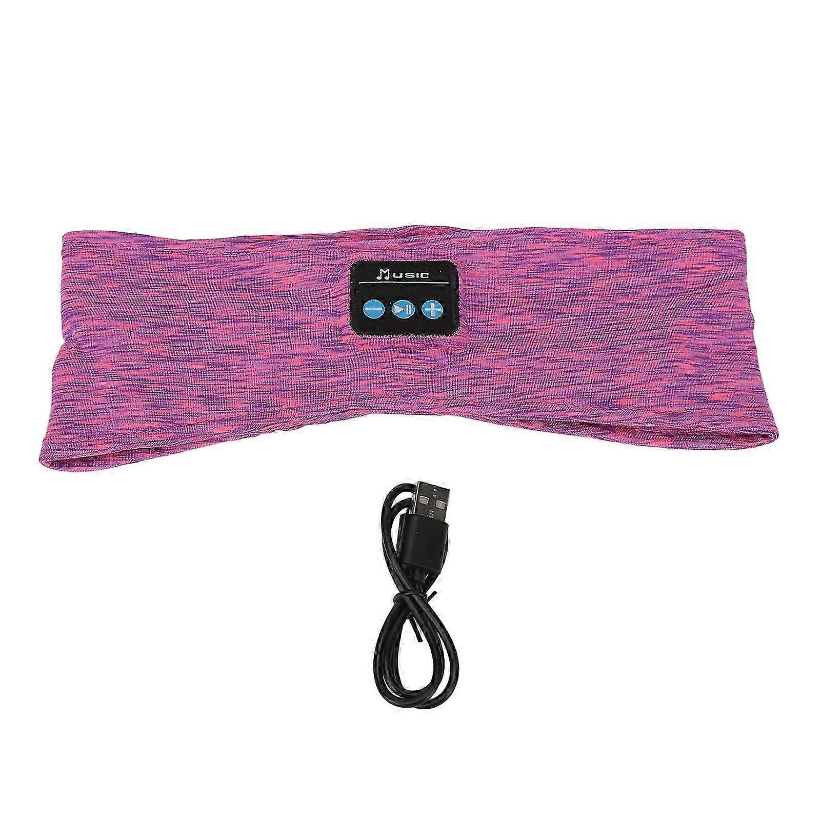 Wireless Sleep Headband Adjustable Musical Soft Sleeping Headphone for Running Yoga Purple