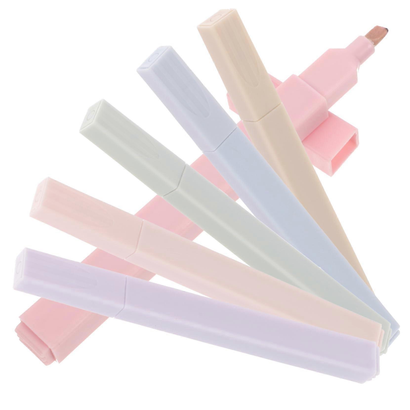 Pack of 6 Highlighters Markers Fluorescent Scrapbooking Bookmark Portable ABS Colourful