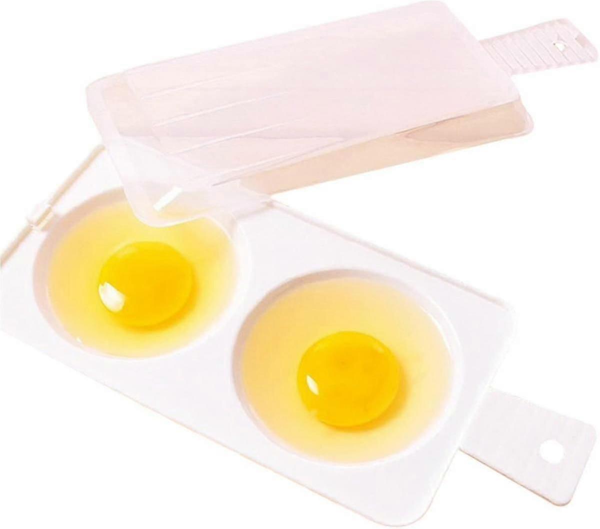 Microwave Egg Cooker, Microwave Egg Boiler Egg Poacher, Egg Cooker For Microwave, Plastic Microwave Double Egg Poacher-Good
