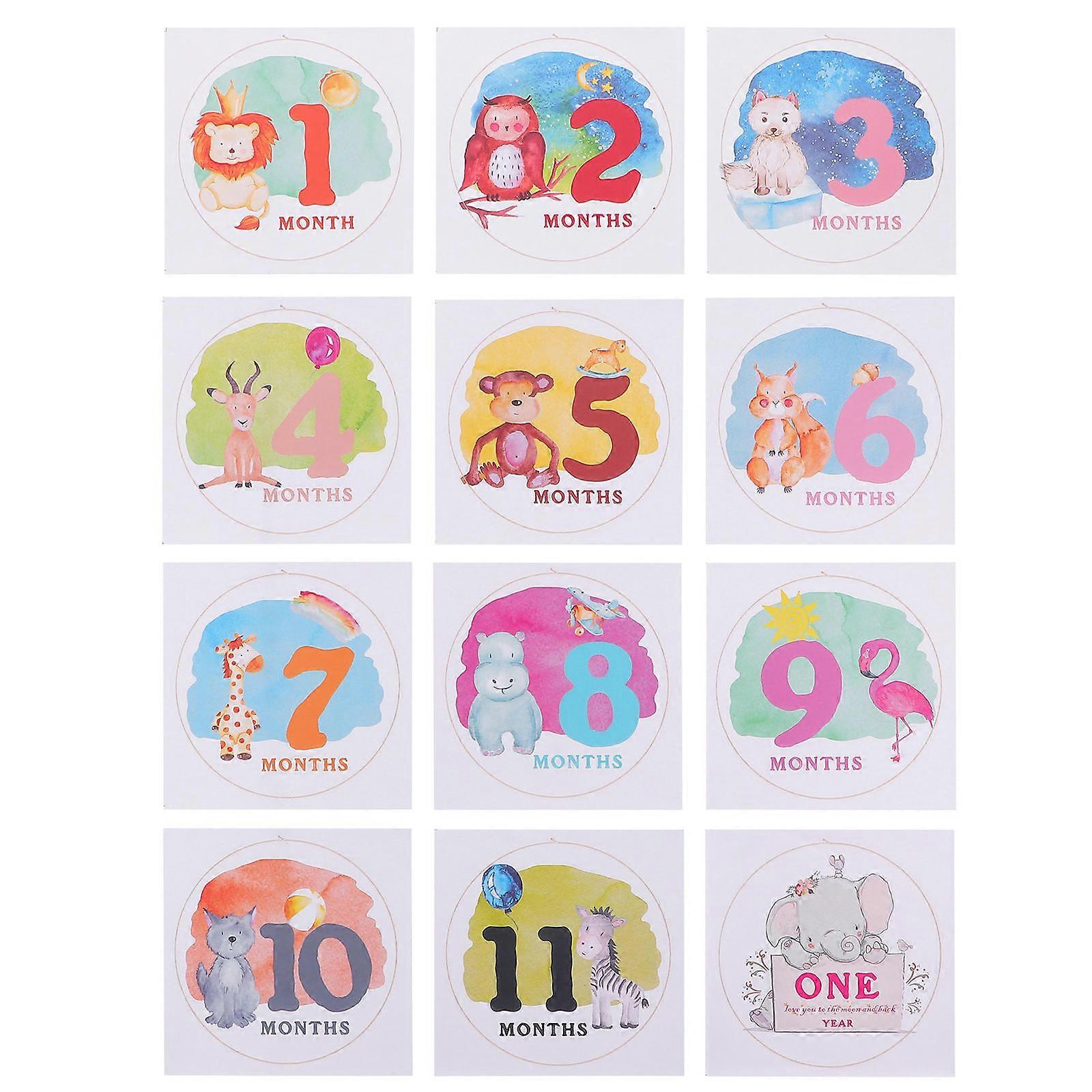 Newborn Monthly Milestone Sticker 1 Set Photo Props Assorted Color Ideal For Baby Birthday Parties