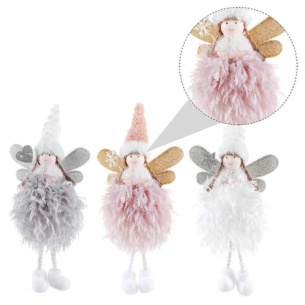 Cloth Christmas Tree Hanging Decor with Assorted Color for Home Party and Festival Atmosphere 3pcs