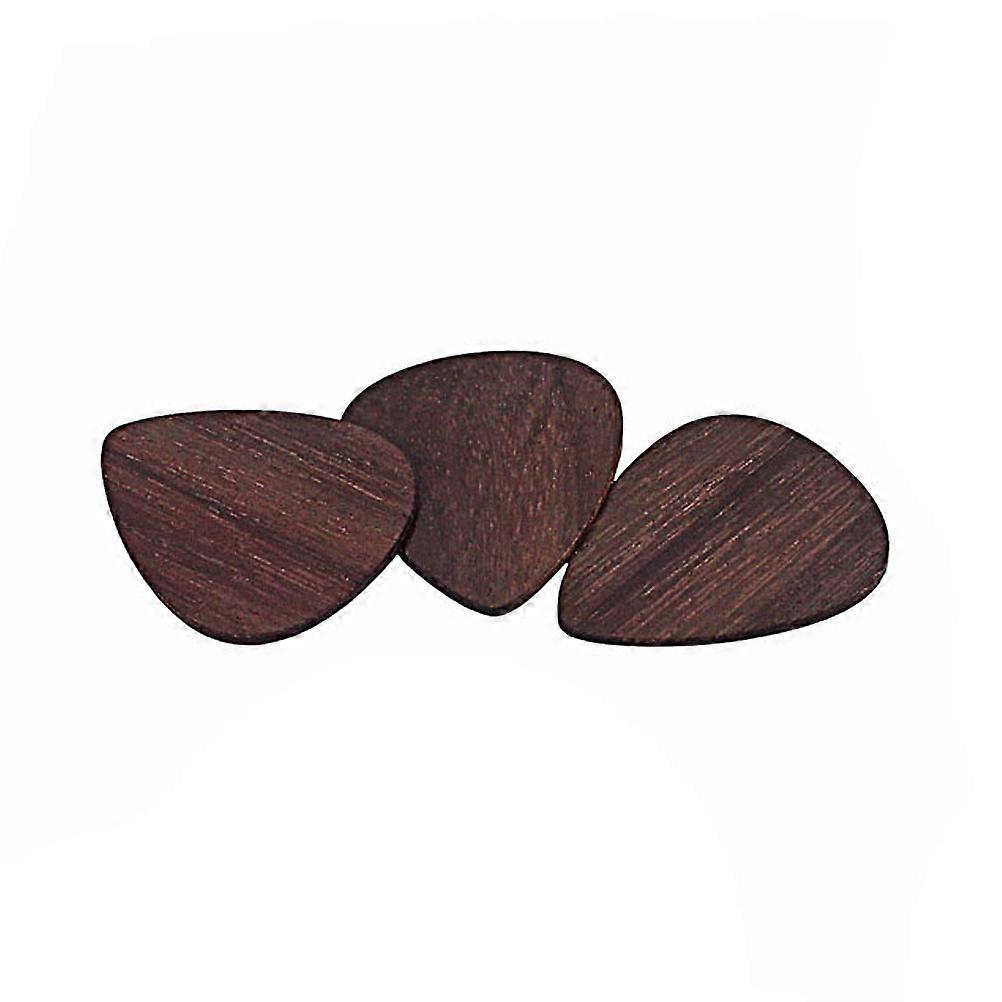 3pcs Rosewood Guitar Picks – Durable, Lightweight Plectrums for Acoustic Bass Guitars & Ukuleles with Comfortable Grip and Softer Tone