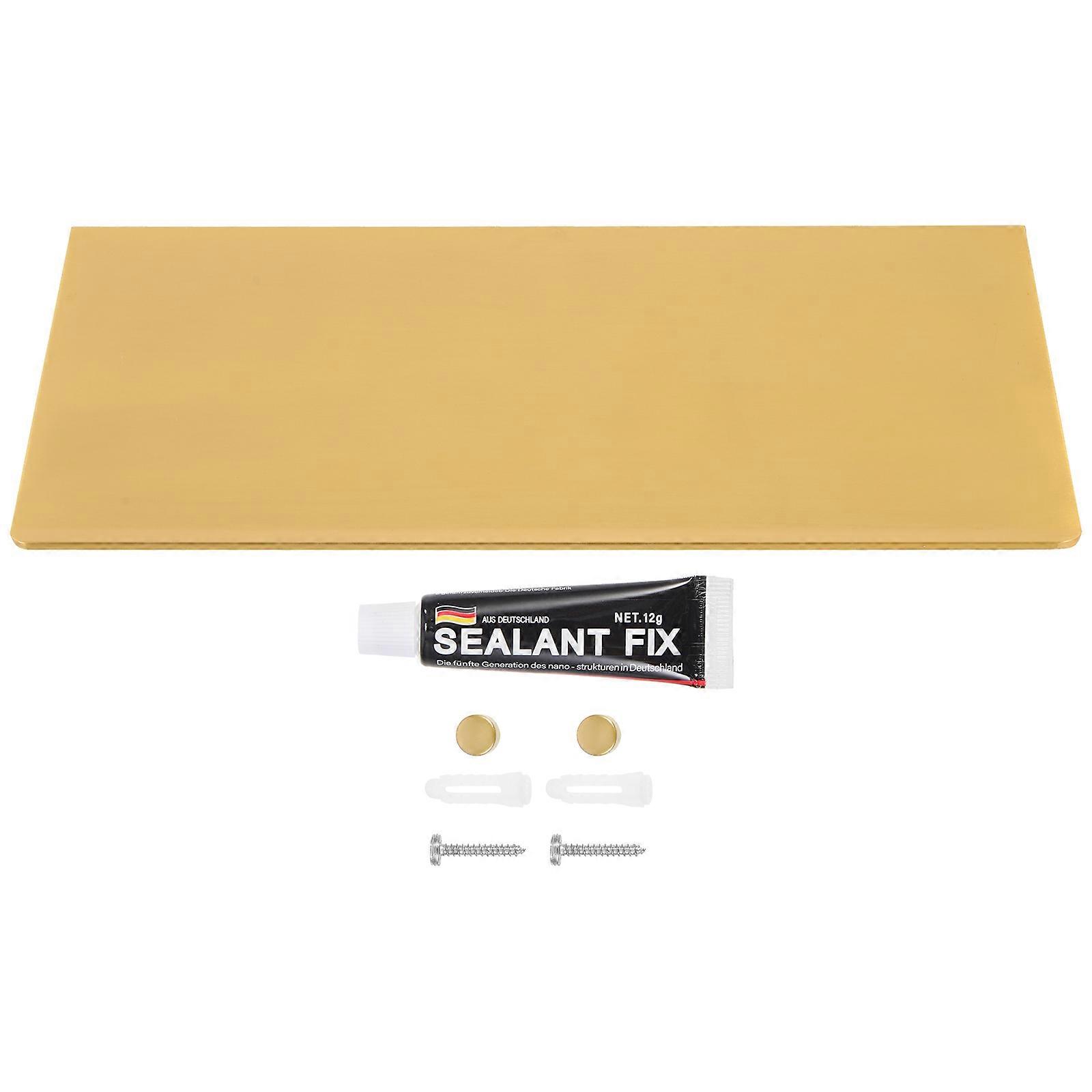 Floating Wall Shelf for Home Use with Adhesive Installation Golden Color and Strong Loadbearing Capacity 7.87 Inches