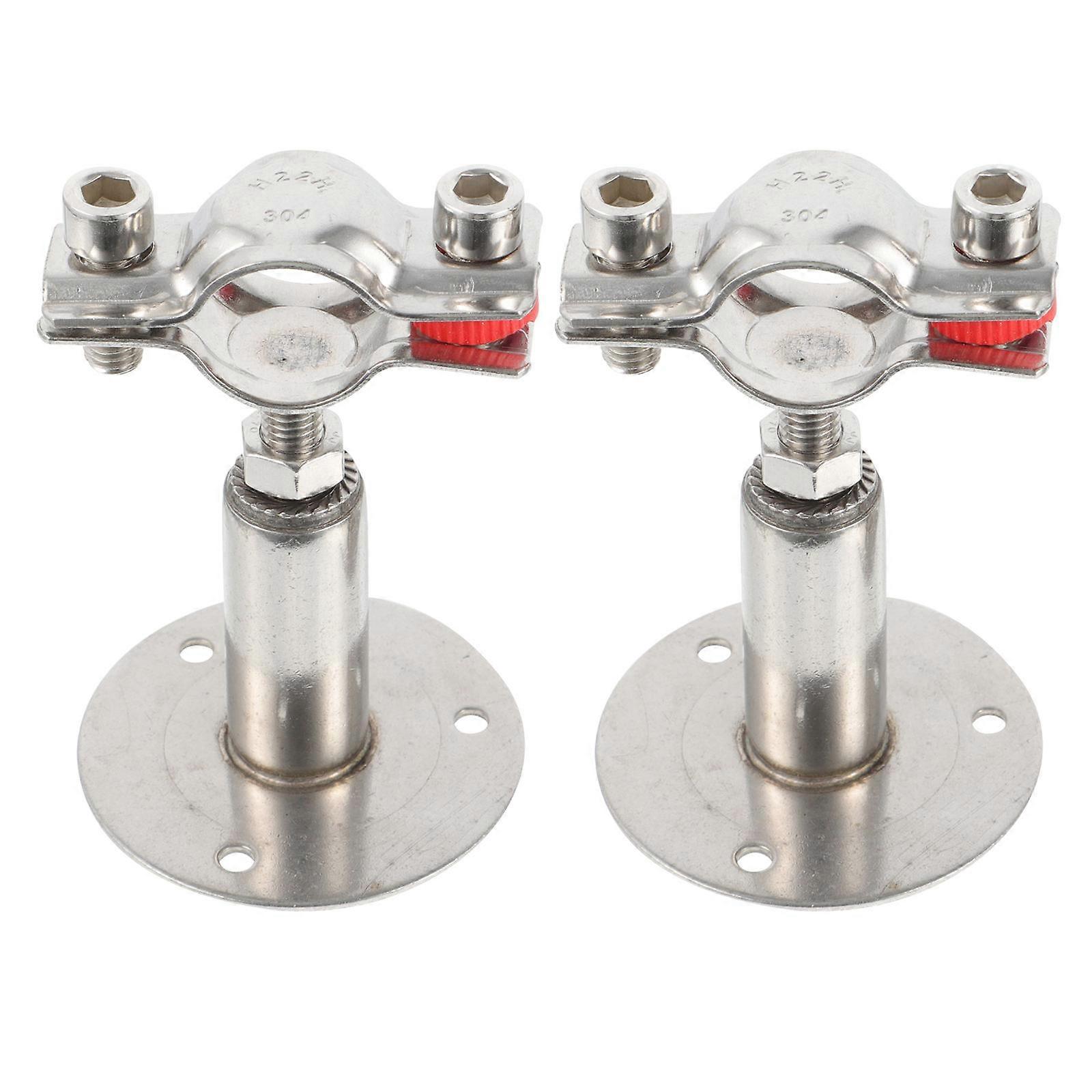 Pipe Clamp 2Pcs Adjustable Stainless Steel Hose Bracket for Household Appliances φ25-28mm Durable
