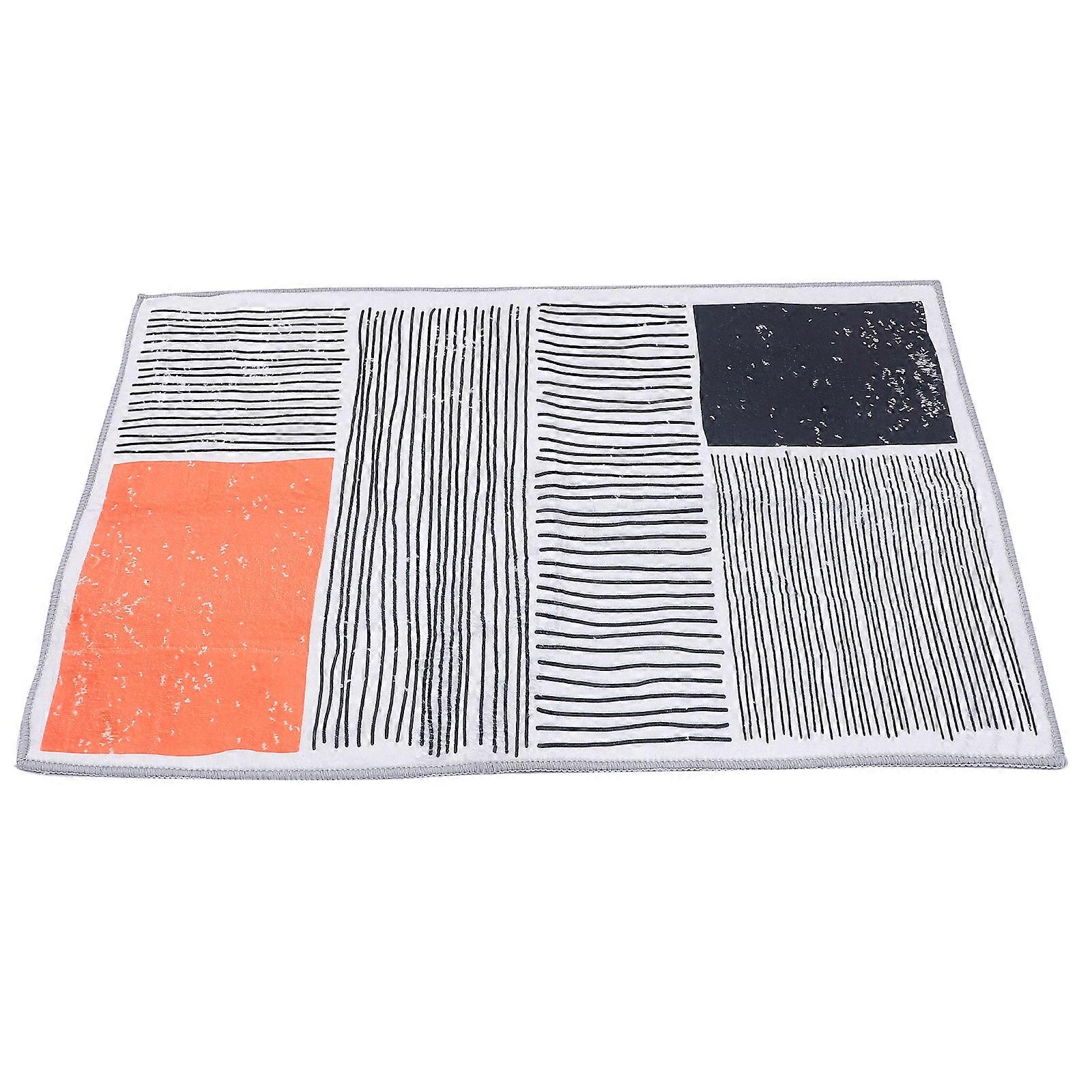 Non-Slip Geometric Printing Rug Carpet Practical 80x50cm Flannel Fabric Suitable For Indoor Use 1Pc