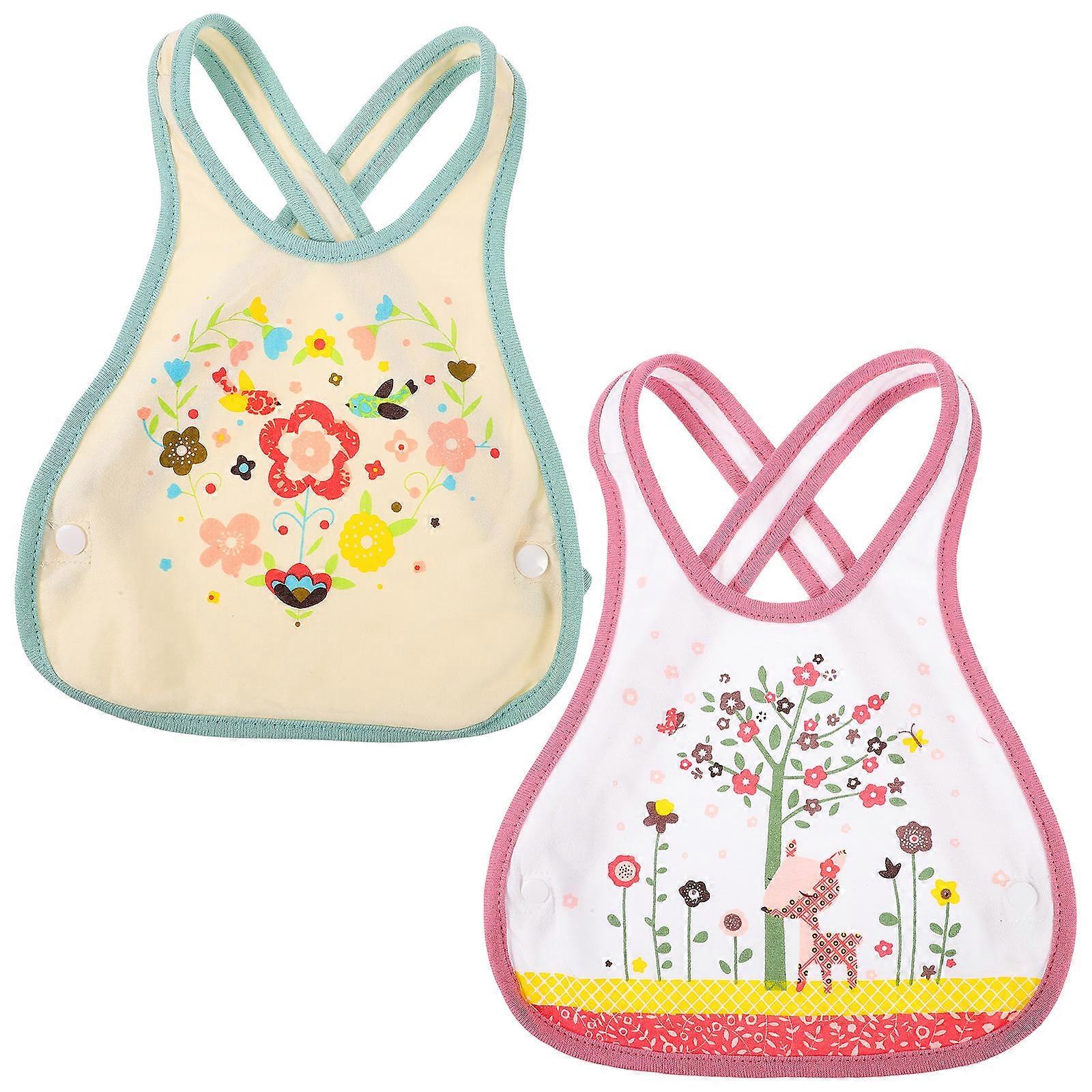 Washable Baby Bib Apron Set With Adjustable Straps For Babies During Meal Time Assorted Color
