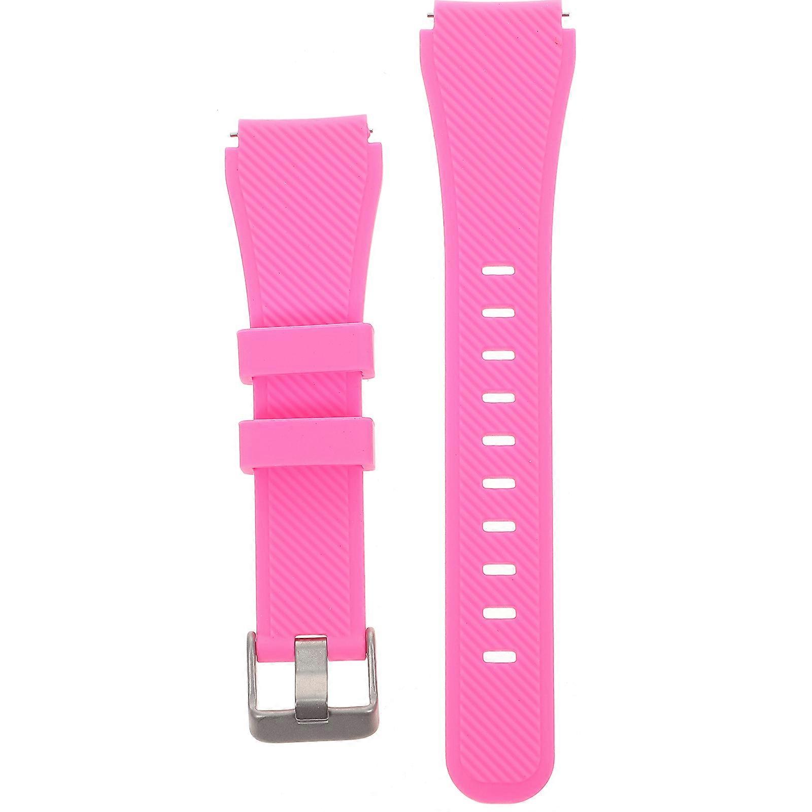 Pink Adjustable Watch Band Replaceable Part for Watch Crafted from Silicone and Metal