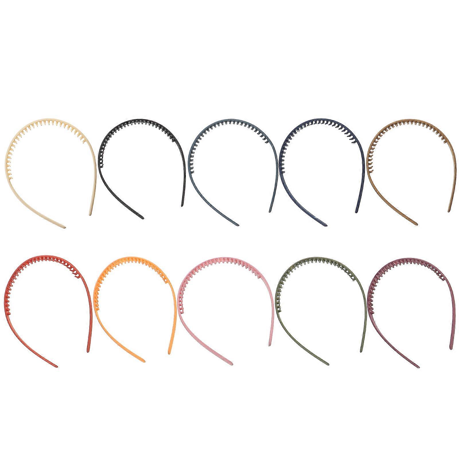 Here's a polished and professional product description based on your input:
**10pcs Colorful Plastic Headdress Hairbands – Fashionable Teeth
