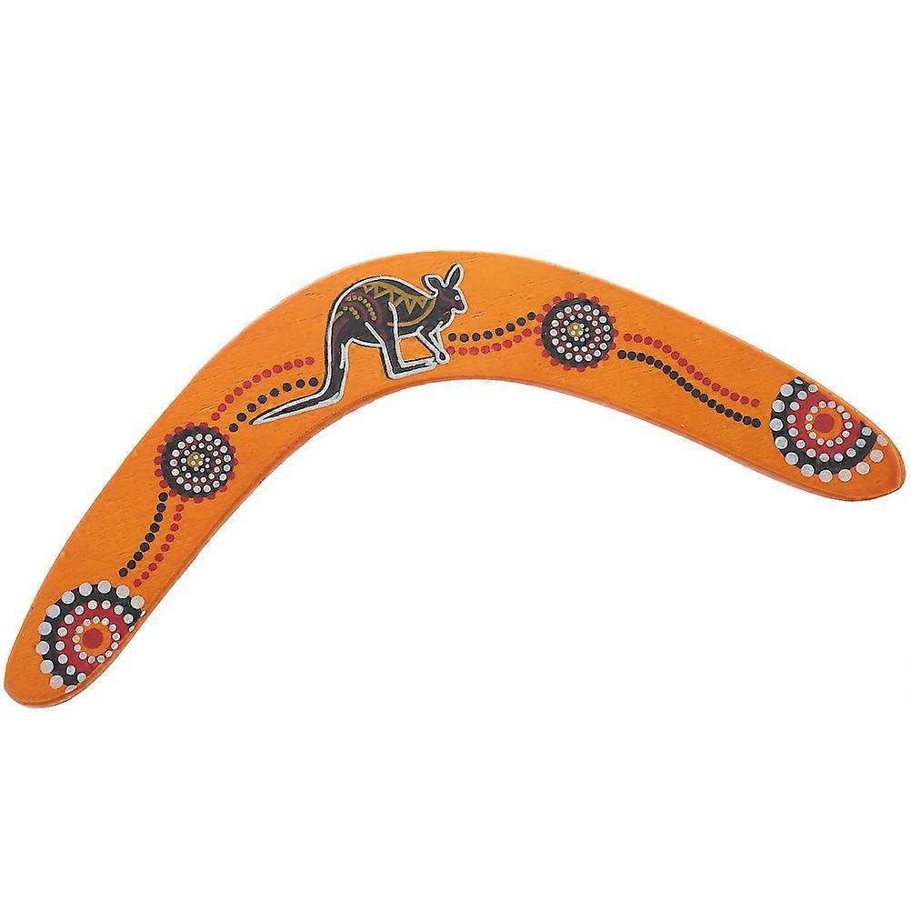 Flying Toy For Outdoor Activities 33x13cm Orange Wooden Throw And Catch 1Set For Children And Families