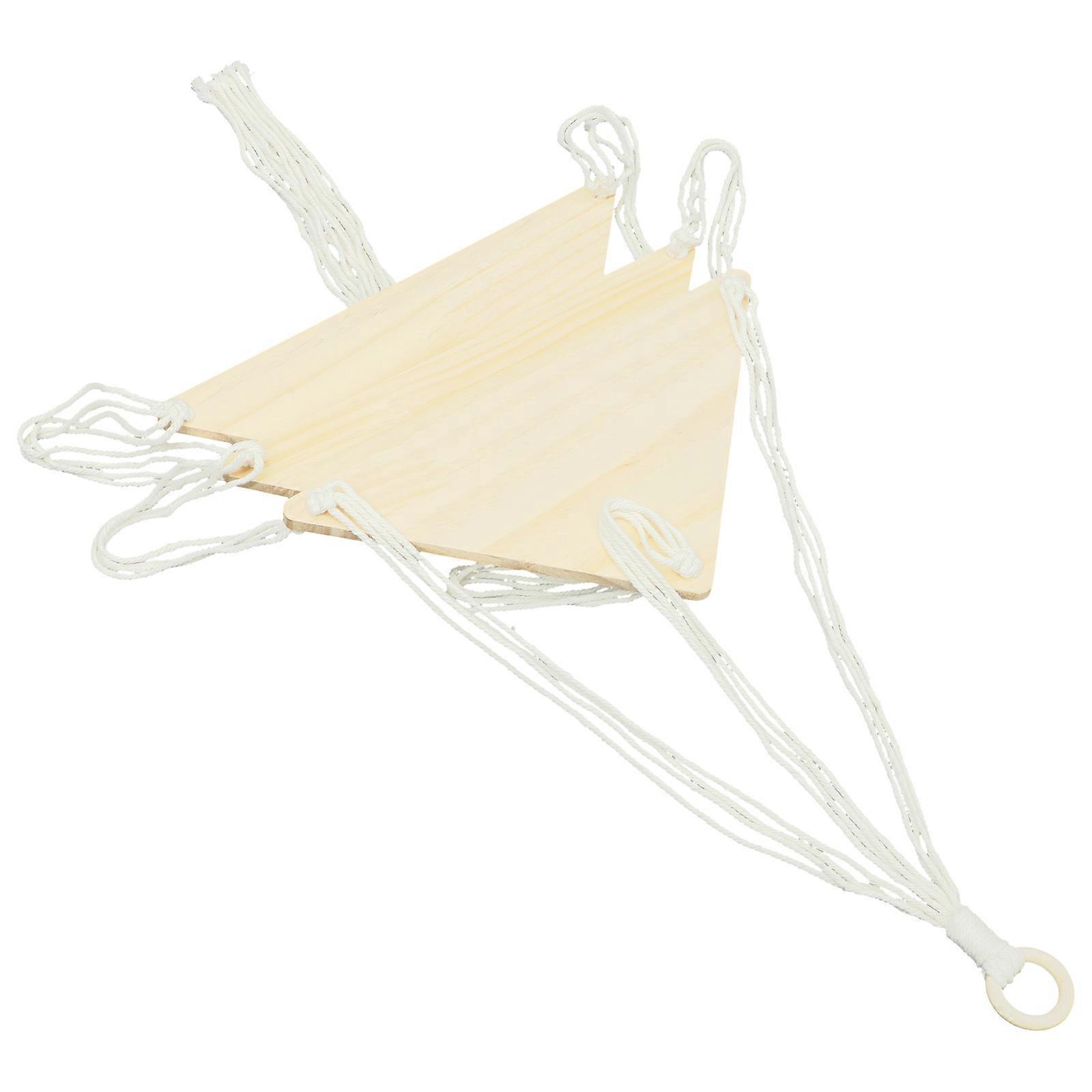 Hanging Macrame Wall Shelf for Floating Potted Plant Display Rack with Multi layer Sundries Organizer