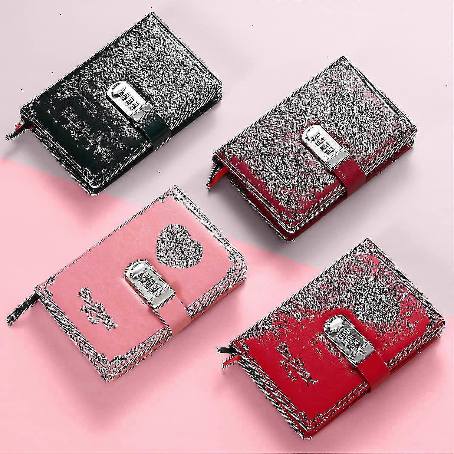 Diary With Lock For Girls - Leather Password Locking Journal Cute Secret Diaries Notebook With Combination Lock For Women Adults