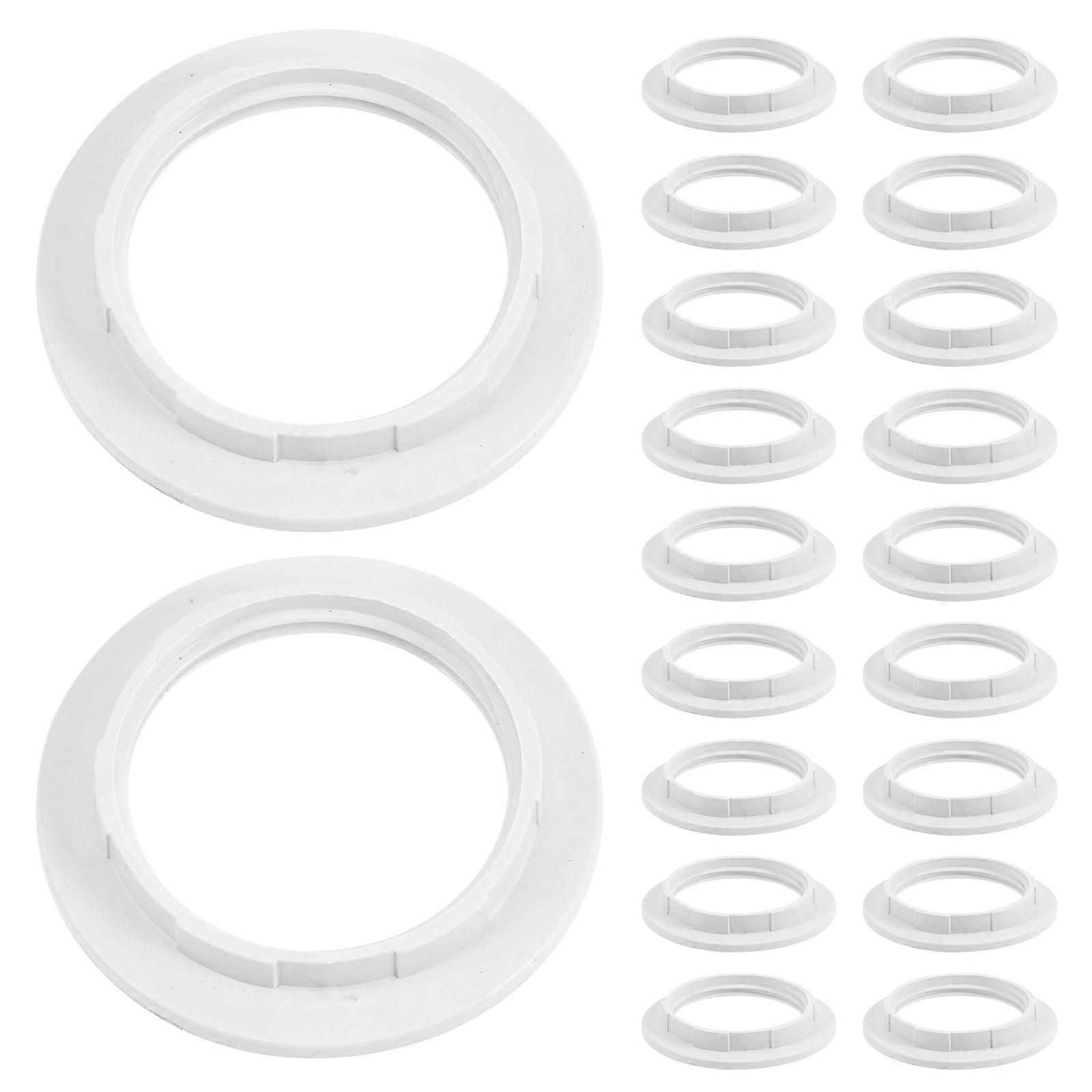 White Lamp Shade Adapter Ring for E27 Lampshades Wide Application Durable Plastic 20 Pieces