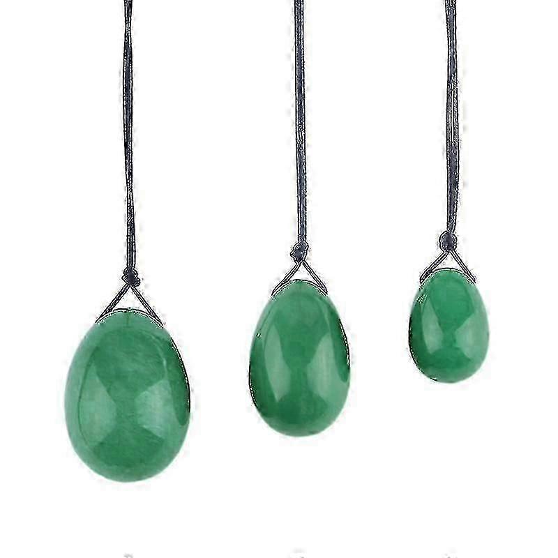 משקולות קיגל ביצת ירקן ירוק לנשים אימון שרירי רצפת האגן 3 יחידות אבן טבעית