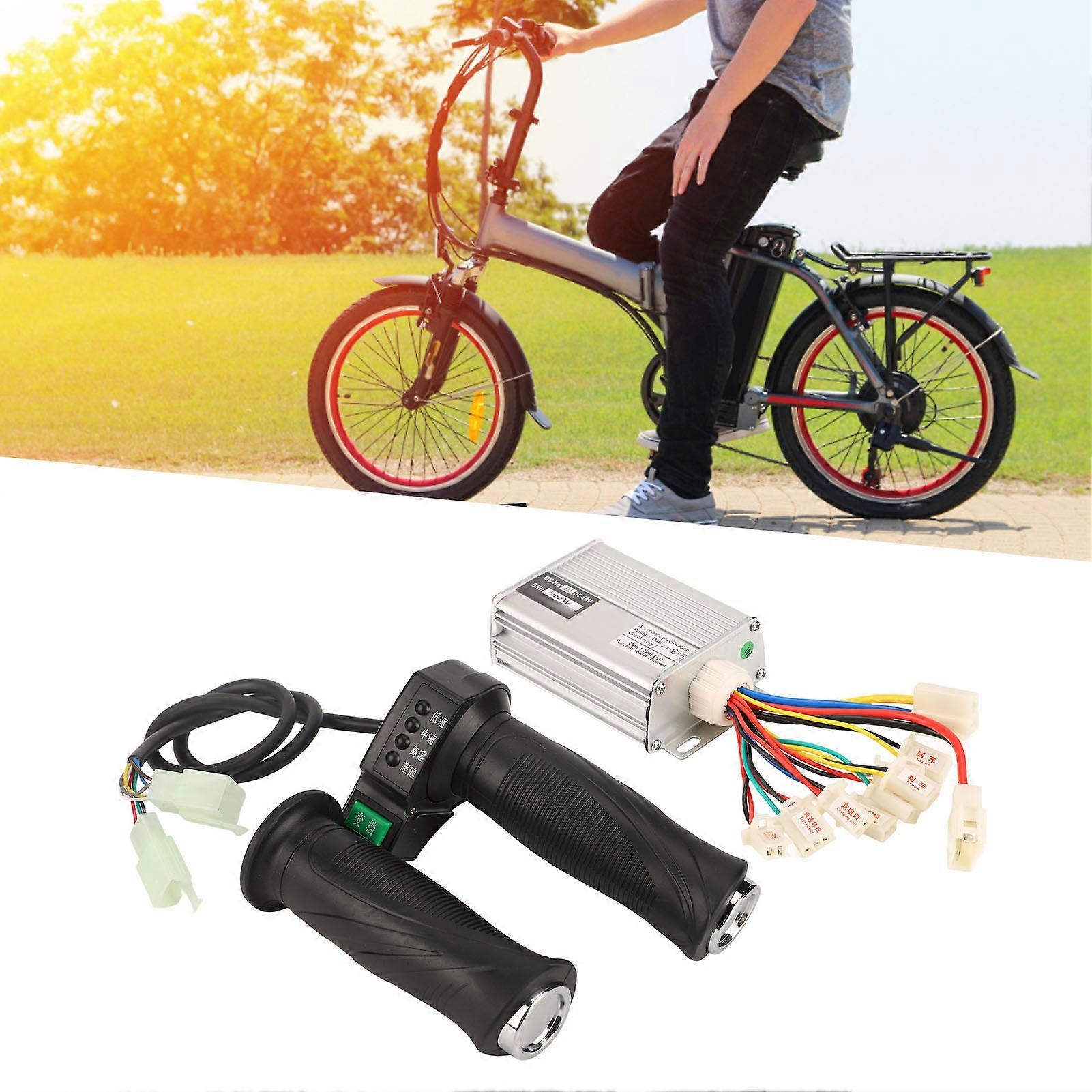 48V 1000W Electric Bike Brush Motor Controller with 4 Speed Throttle Handle Electric Controller Throttle Grip Set 