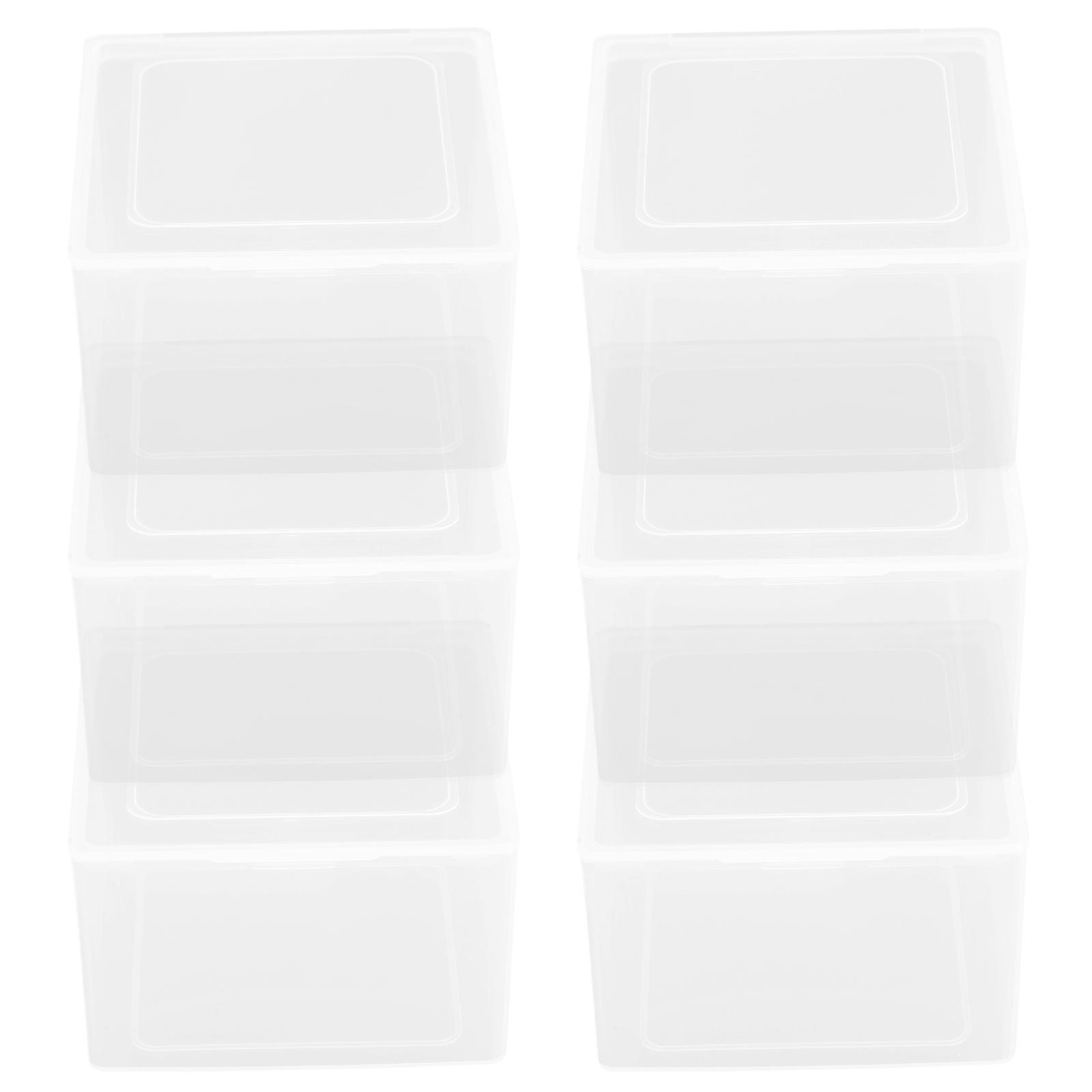 Clear Plastic Storage Boxes with Lids for Small Items Craft Jewelry Hardware 6pcs PP Material 3.14x3.14x1.97in