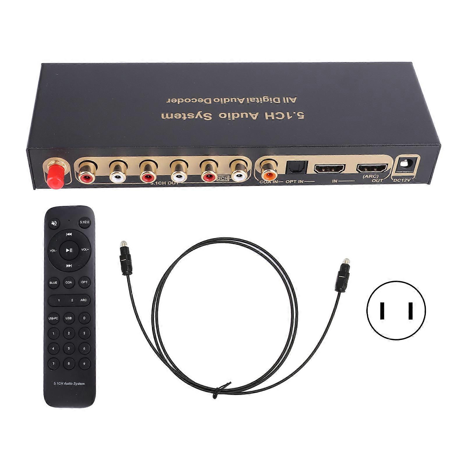 4K-Capable HDMI Sound Decoder Featuring 5.1CH, Bluetooth, and Digital Optical/Coaxial Inputs