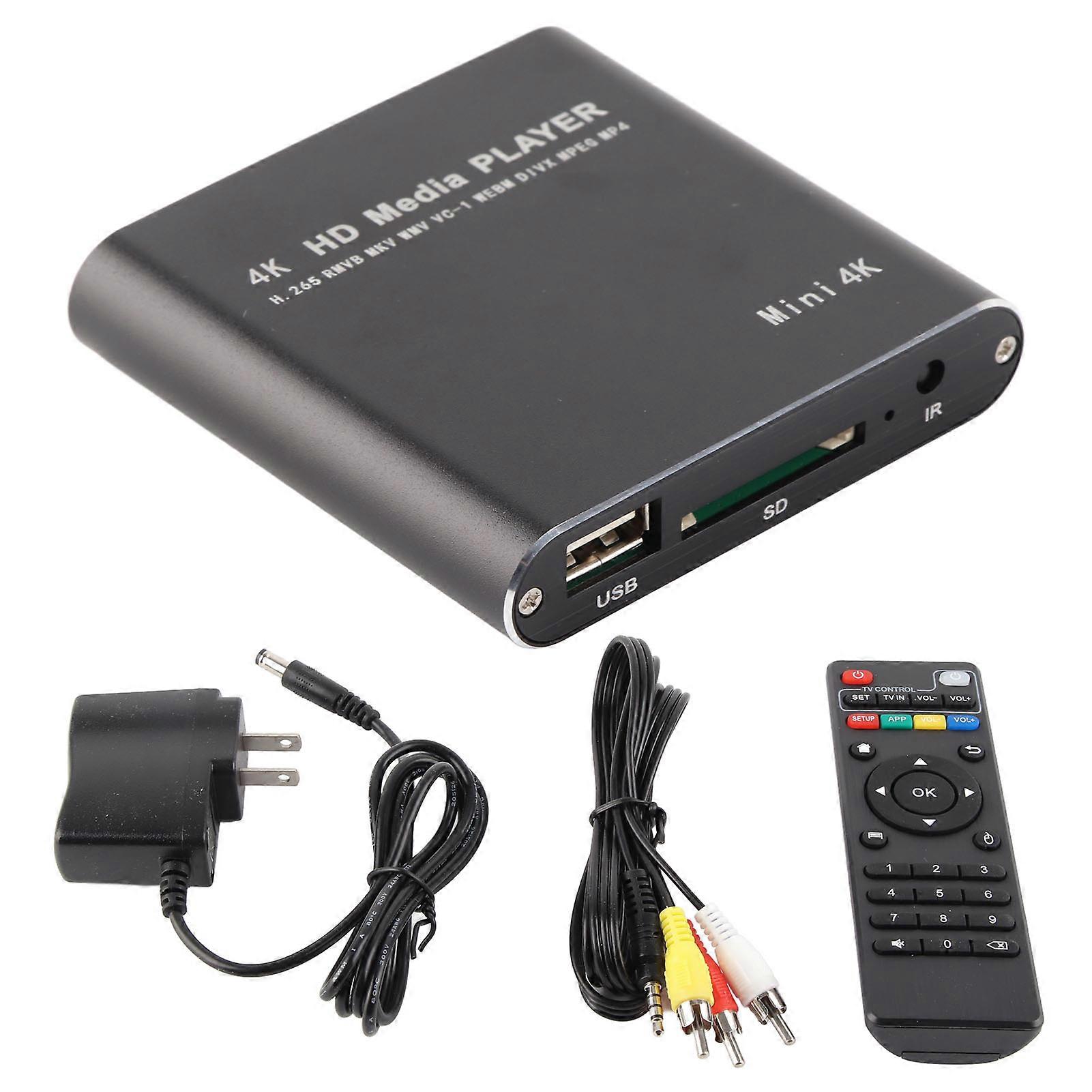 Mini Streaming Player for Multimedia - Supports 4K, USB, AV & US Voltage
