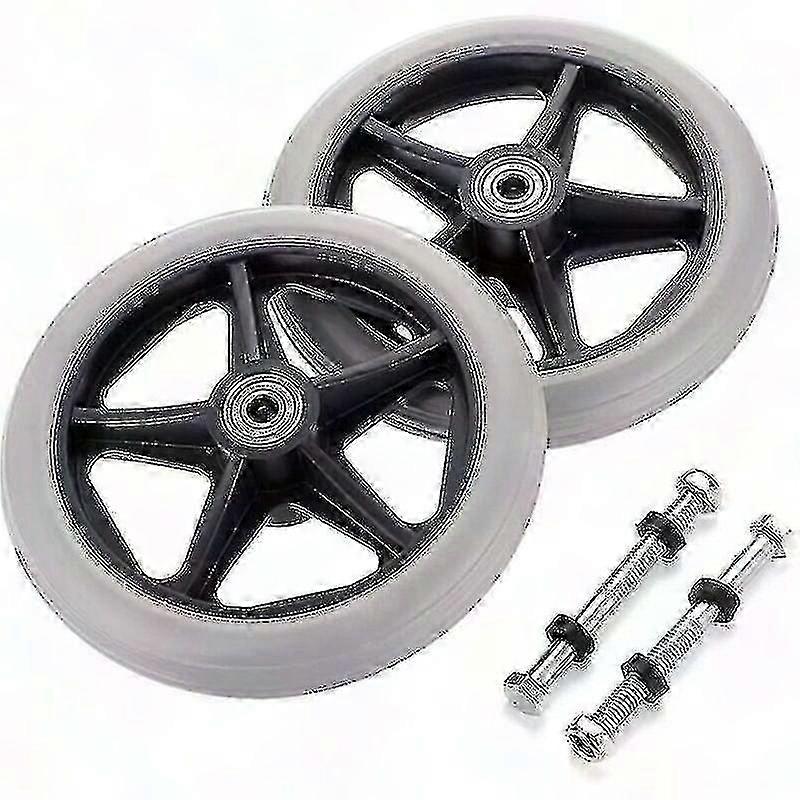 2pcs 6 Inch Wheelchair Replacement Wheels - Non-Slip Front Casters for Rollator Walker Universal Fit