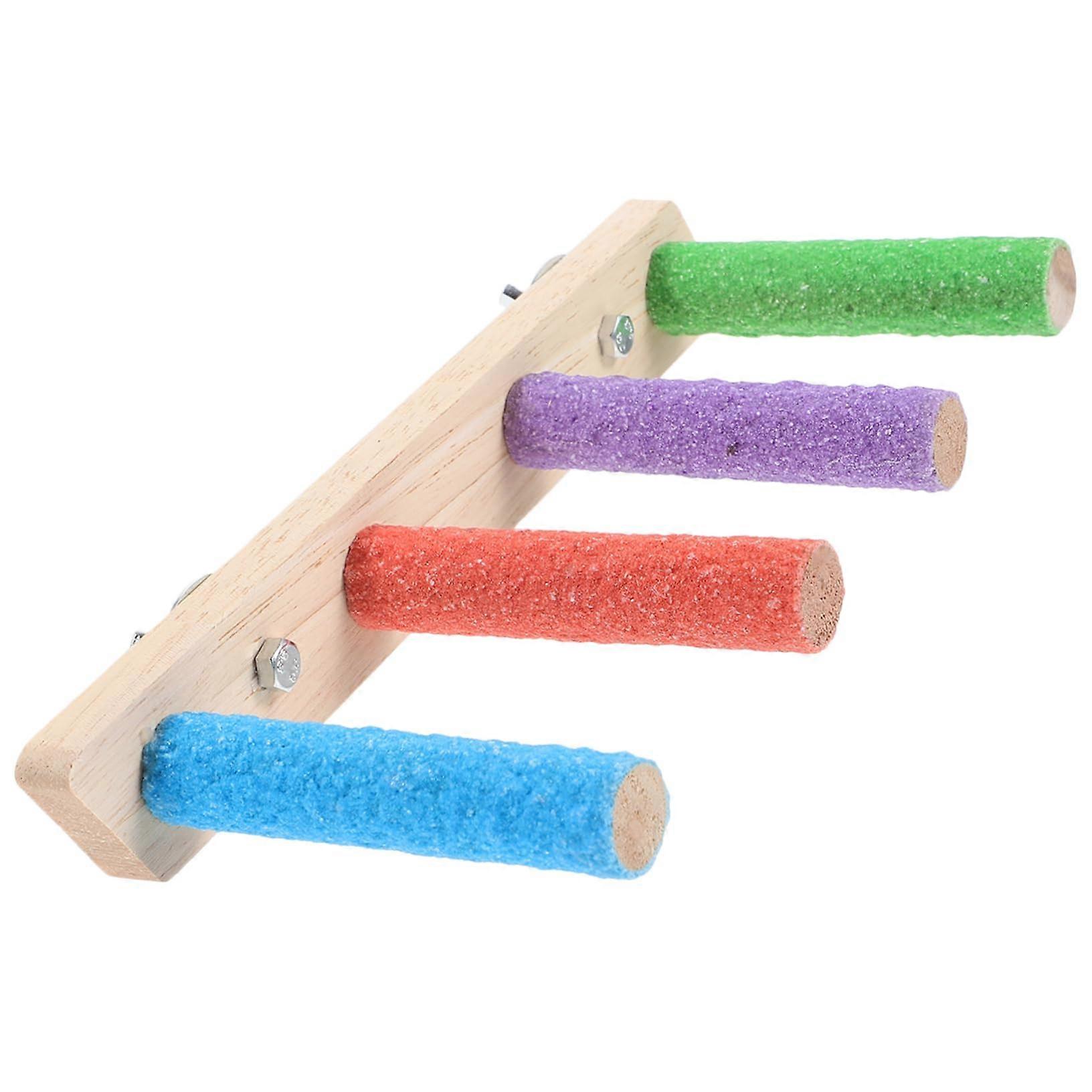 Parrot Training Wooden Ladder Toy for Cockatoo and Budgie Climbing, 3-Step Design, Durable Pet Accessory