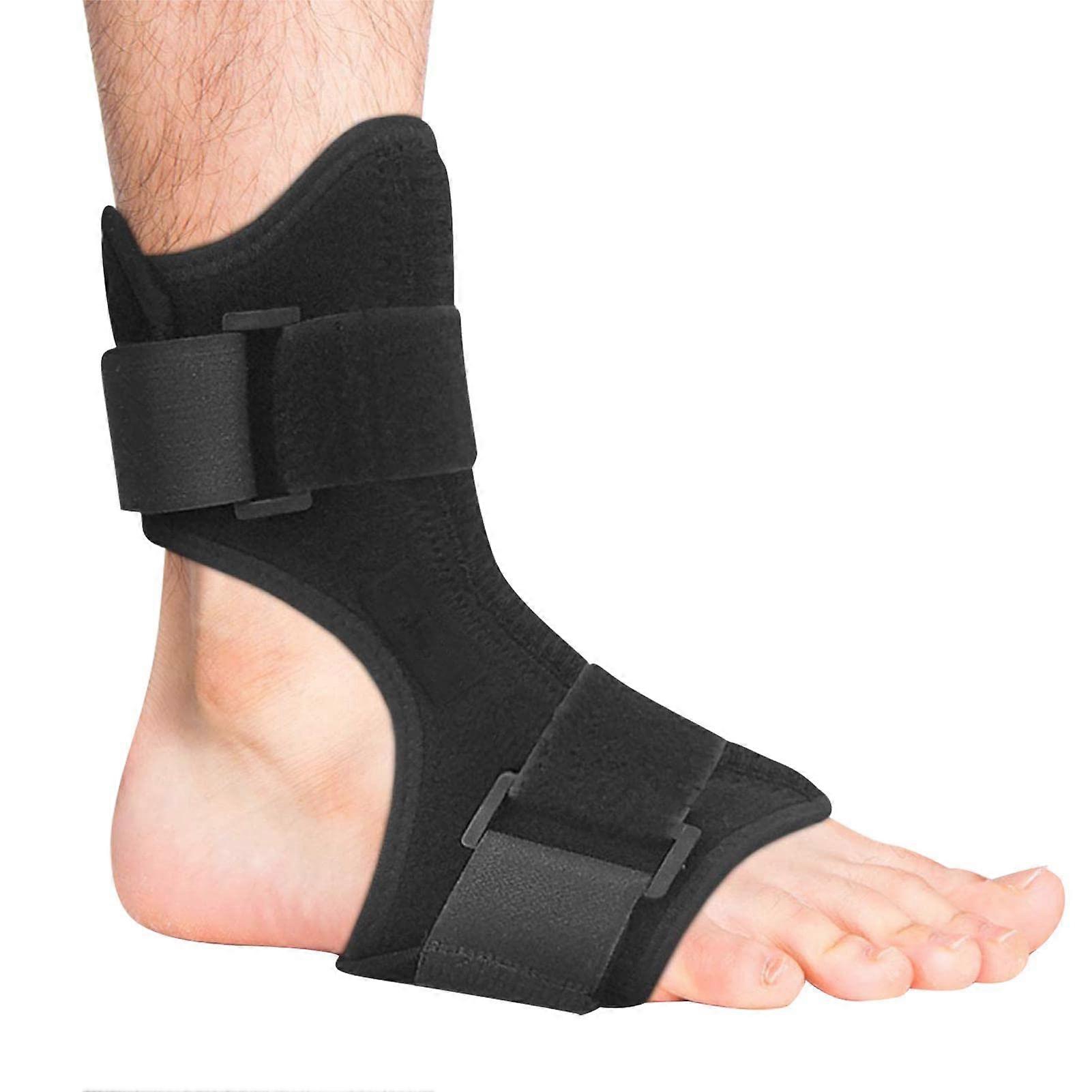 Plantar Fasciitis Night Splint Orthotic Support Brace for Foot Drop, Achilles Tendonitis Pain Relief, Adjustable Black Size