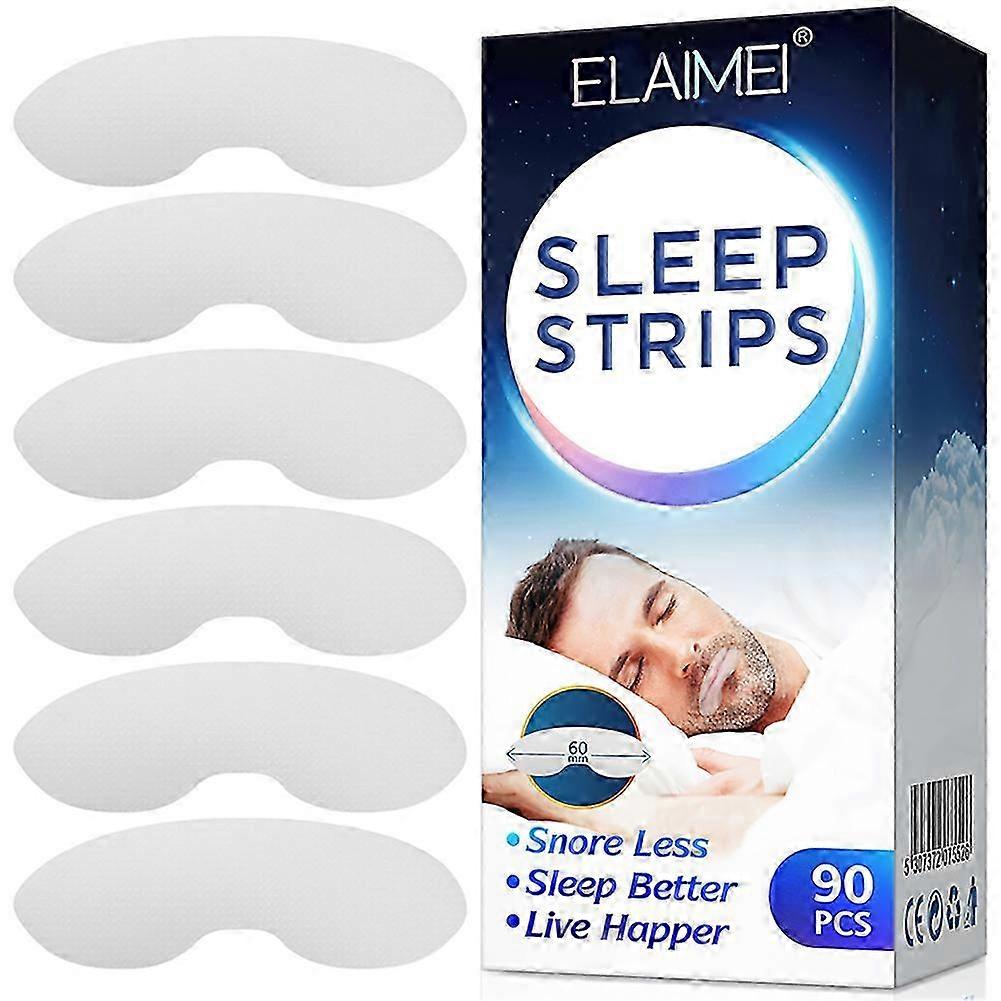 90pcs oral fissure Sleep Tape Strips Nose Breathing Less Snoring Improve Sleeping